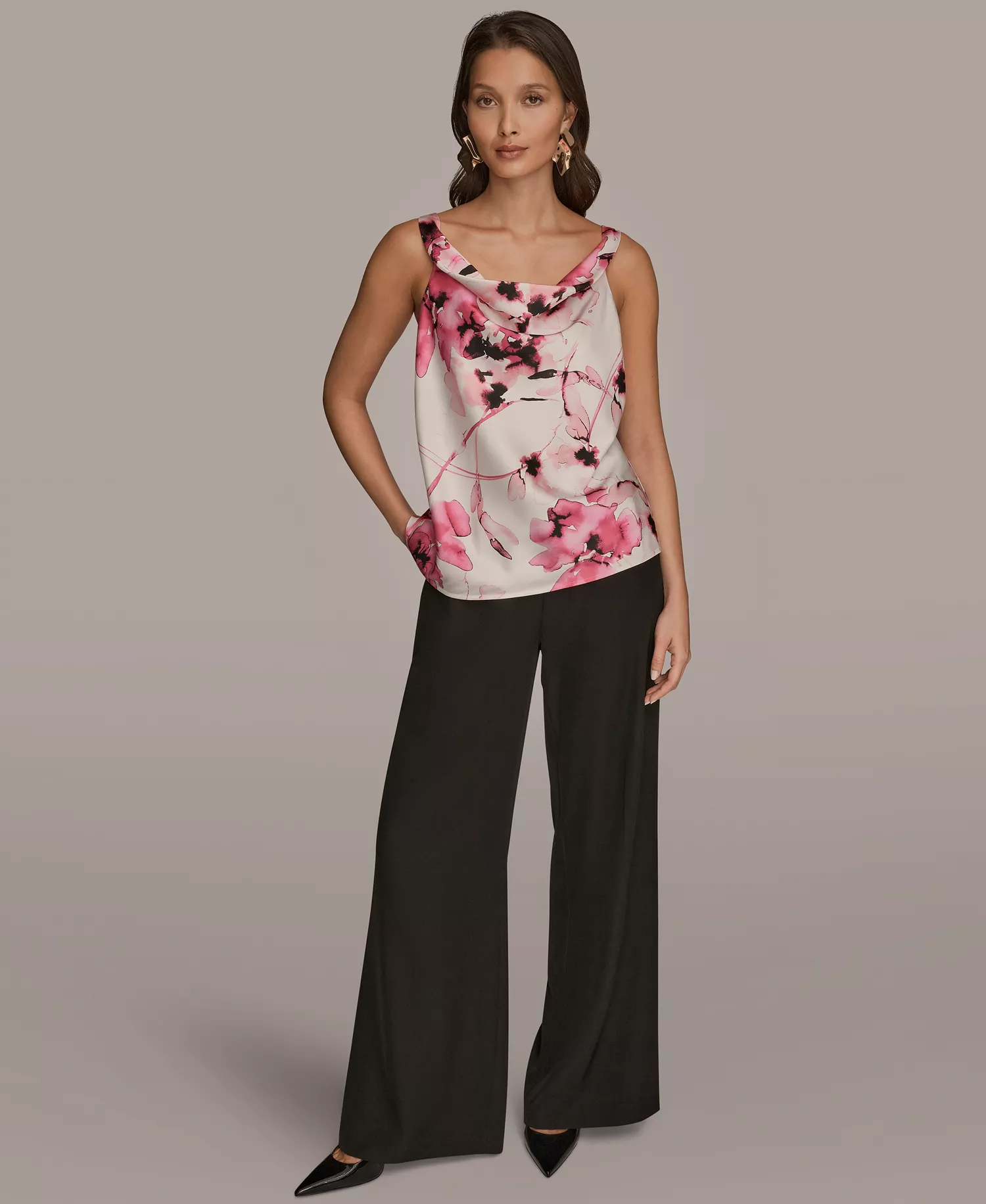 Women's Twist Shoulder Camisole Top - Bimini Multi - L