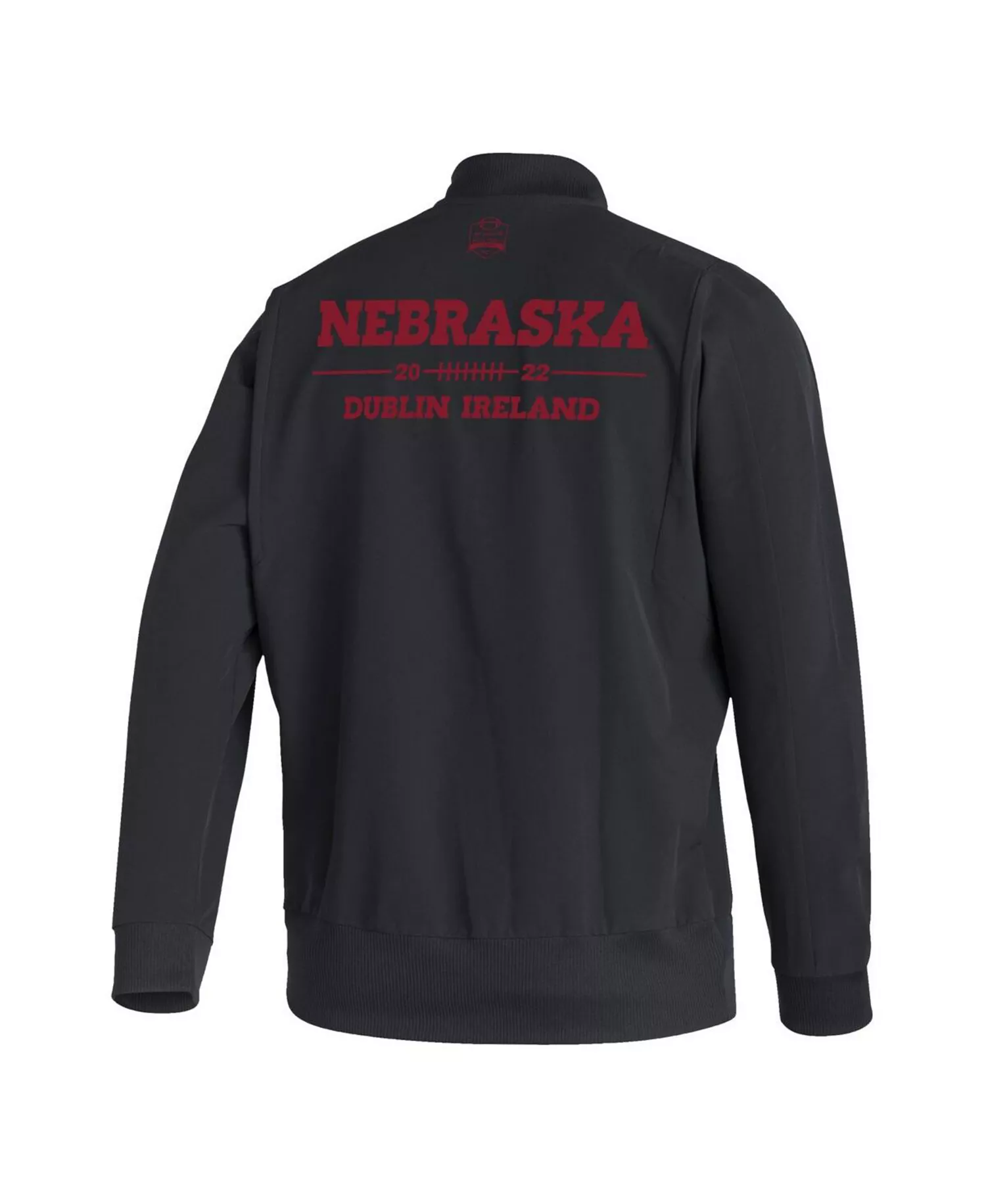 Men's Black Nebraska Huskers Ireland Sideline Woven Full-Zip Bomber Jacket - Black - L
