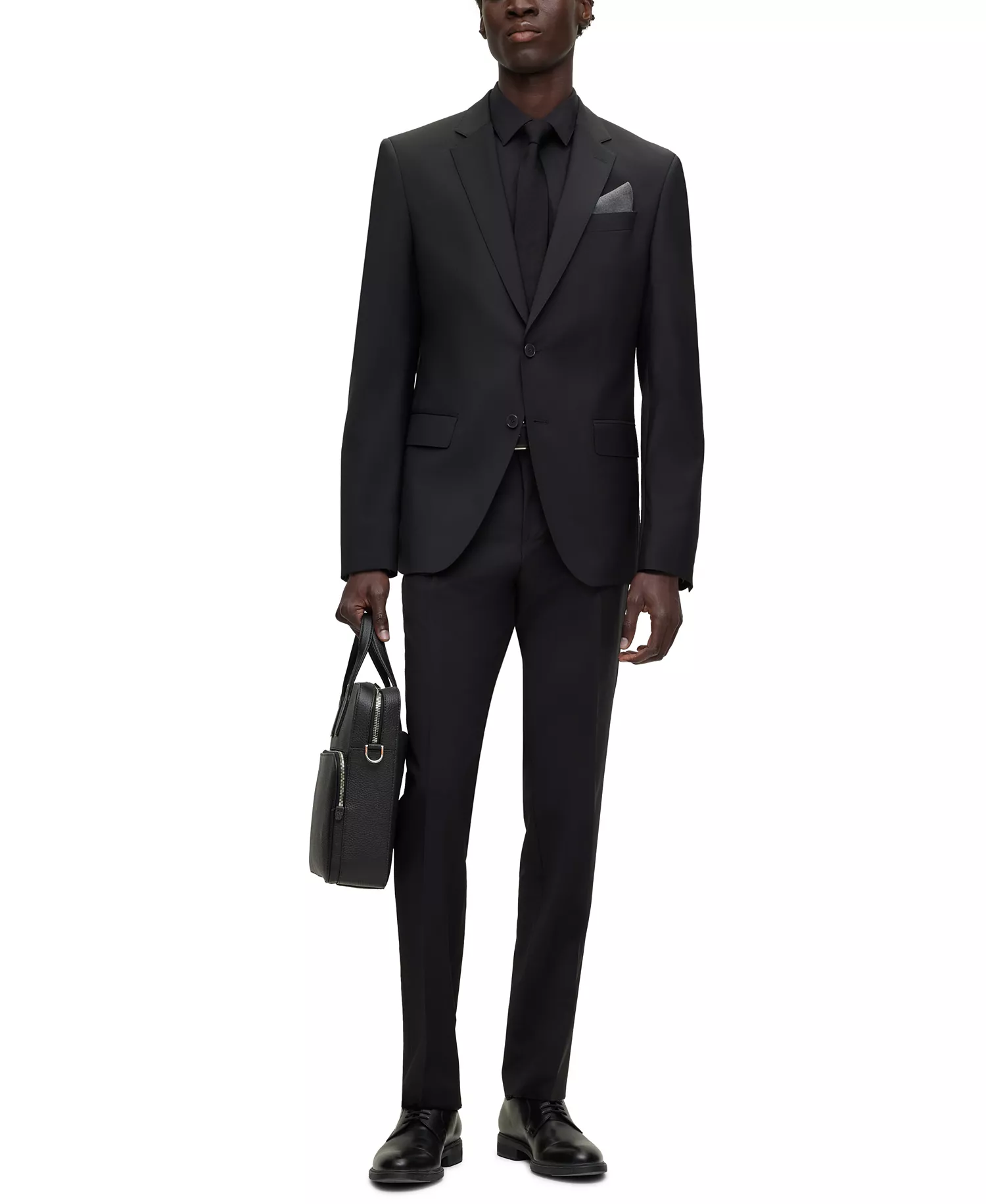 Men's Two-Piece Melange Suit, Created for Macy's - Black - 40R