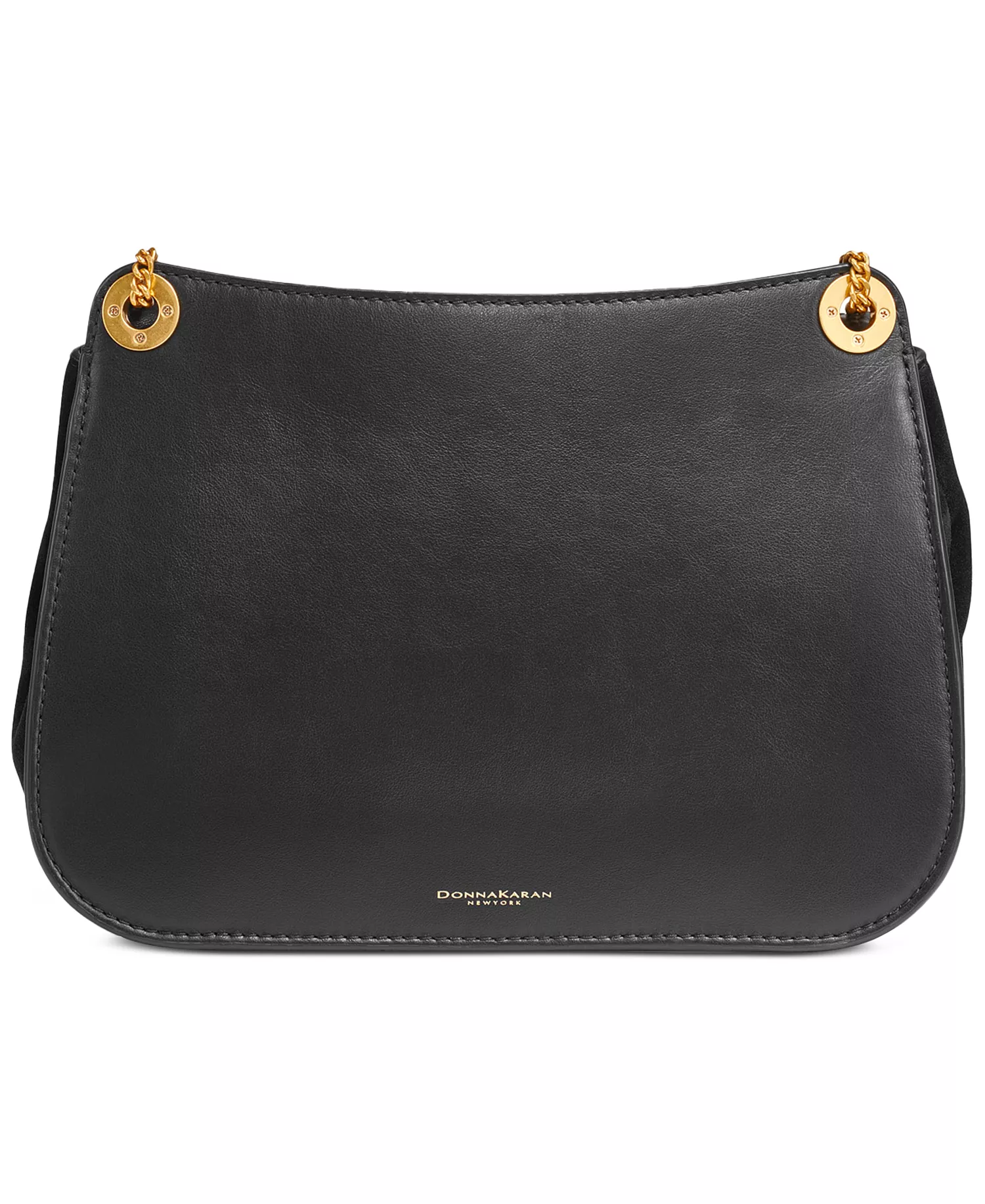 Malverne Leather & Suede Crossbody with Chain Strap - Blk/gold - NO SIZE