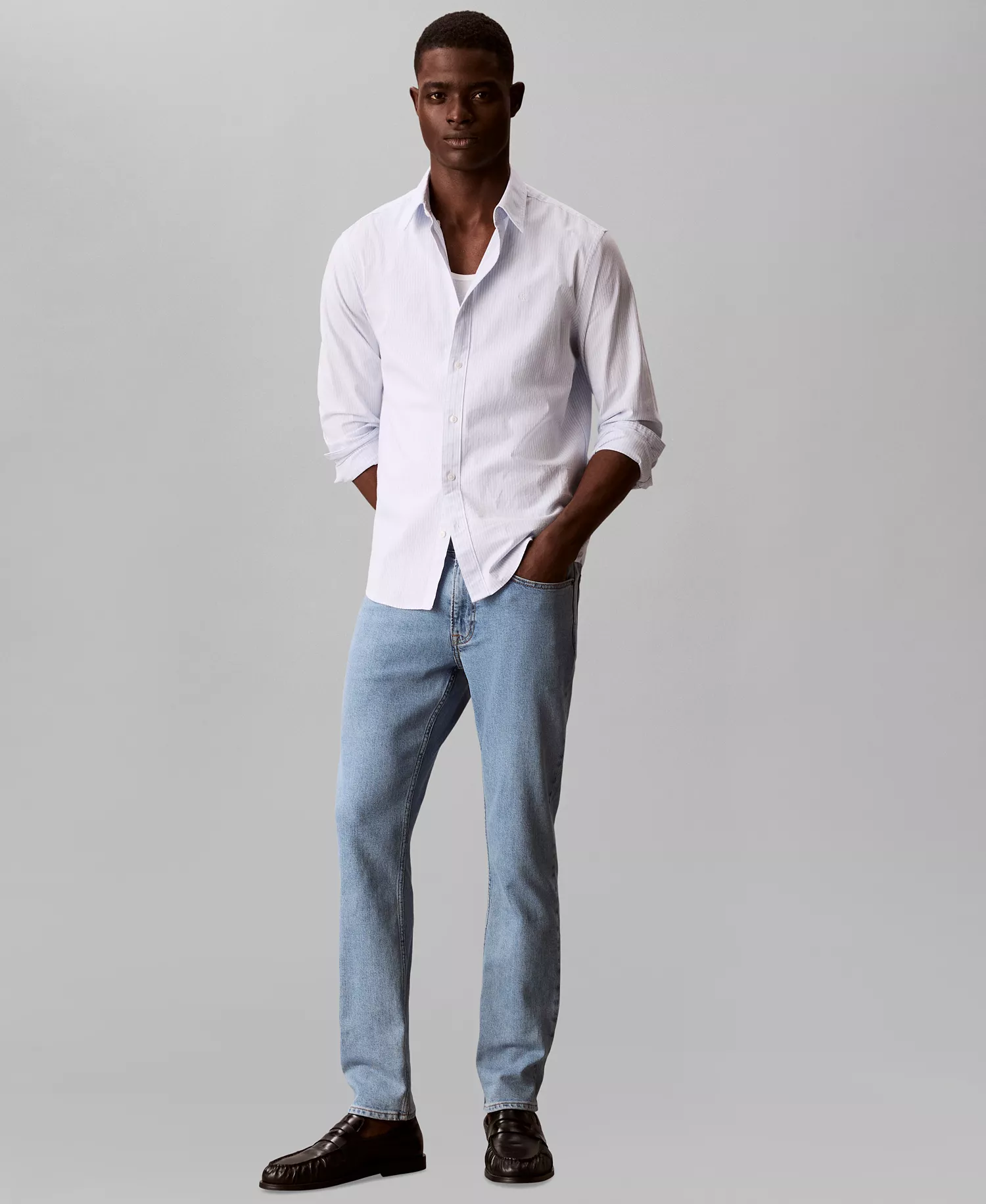 Men's Slim-Fit Stretch Denim Jeans - Adam Light Stone - 29x30