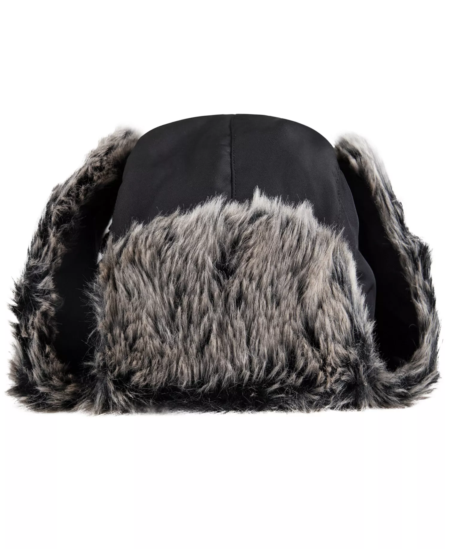 Men's Logo Detail Trapper Hat - Black - S/M