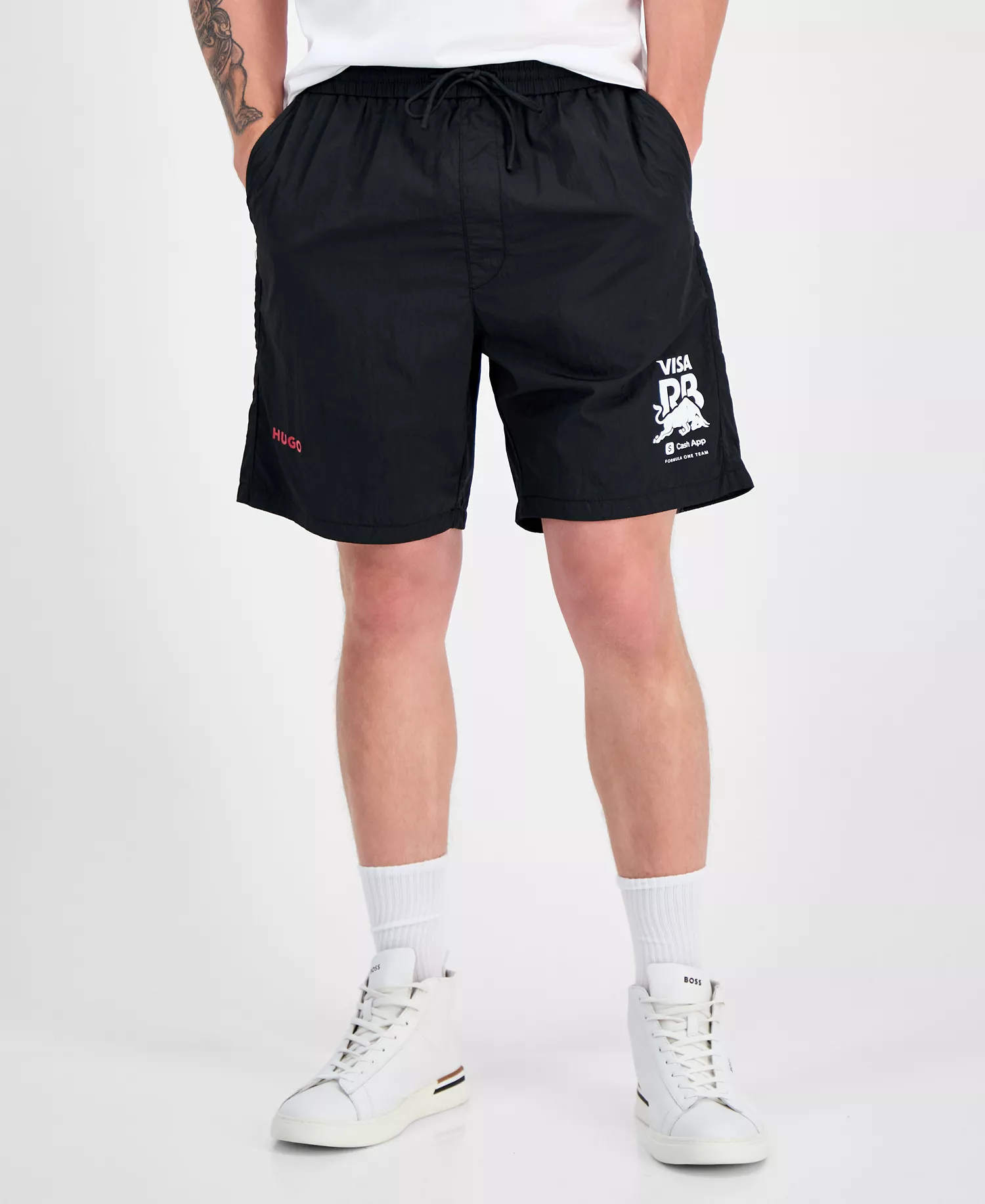 Men's Fanwear Relaxed Fit Drawstring 7.6" Shorts - Black - L