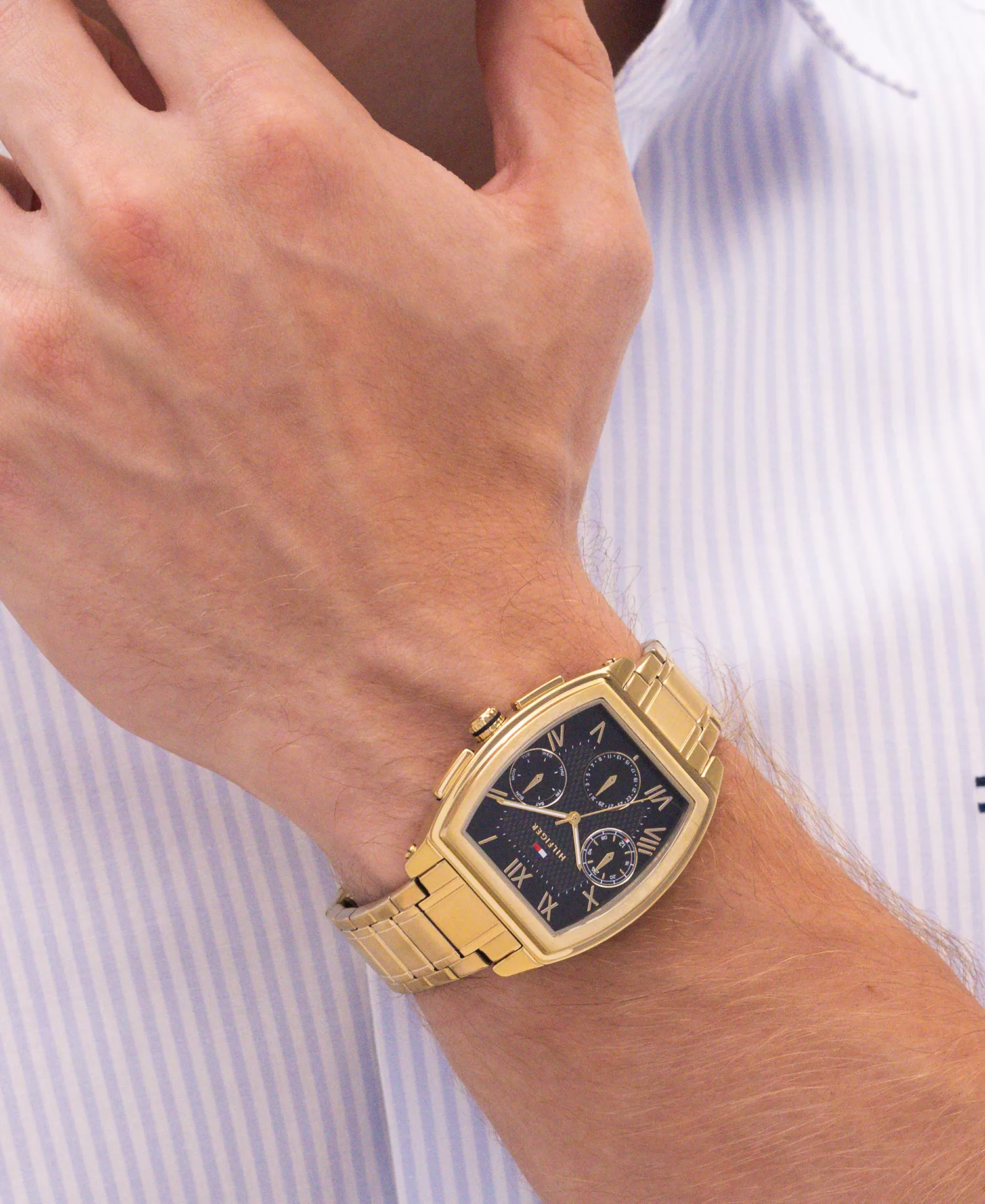 Men's Multifunction Gold Tone Stainless Steel Bracelet Watch, 36mm - Gold - NO SIZE