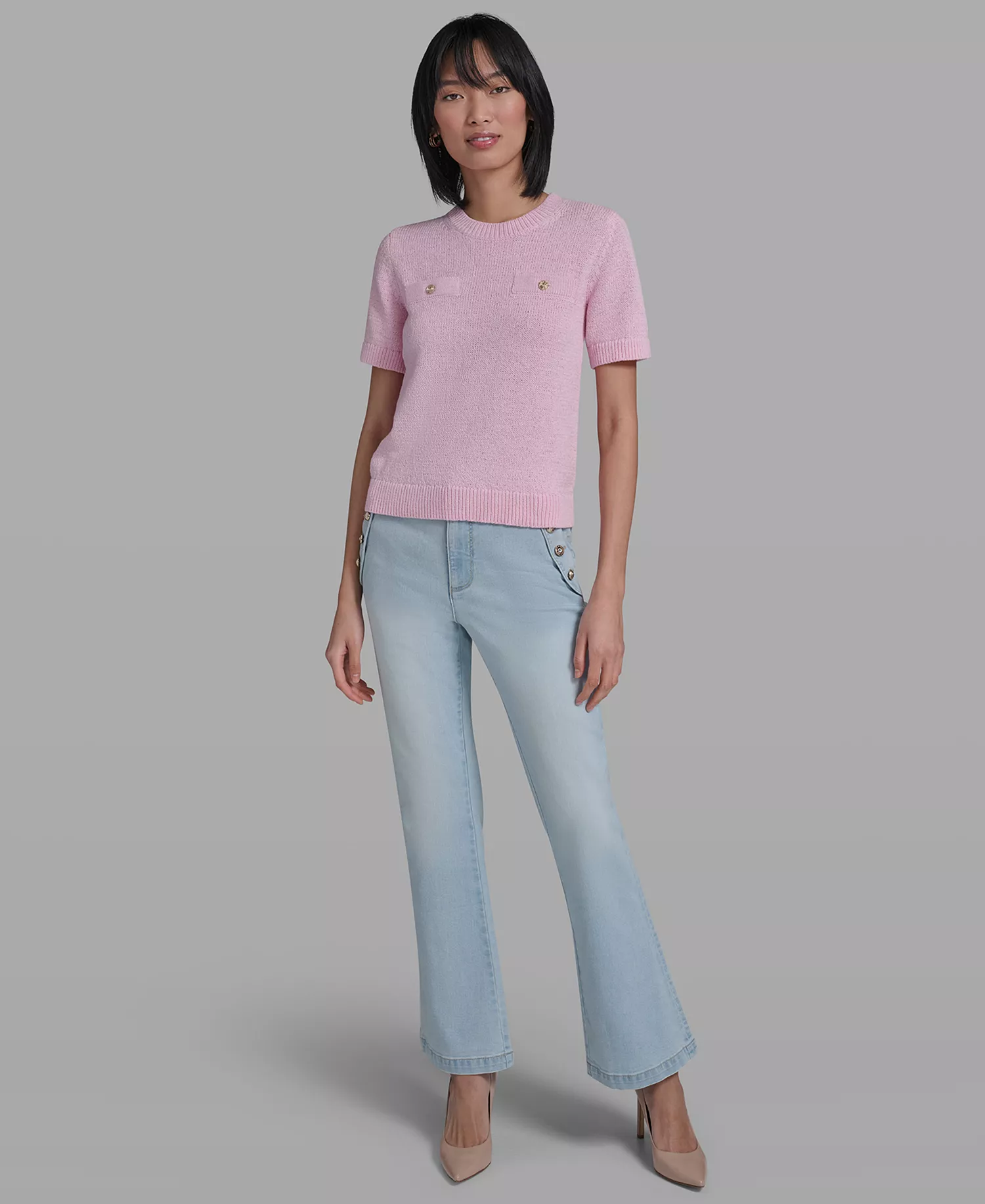 Petite Crewneck Sweater - Ballet Slipper - P/L