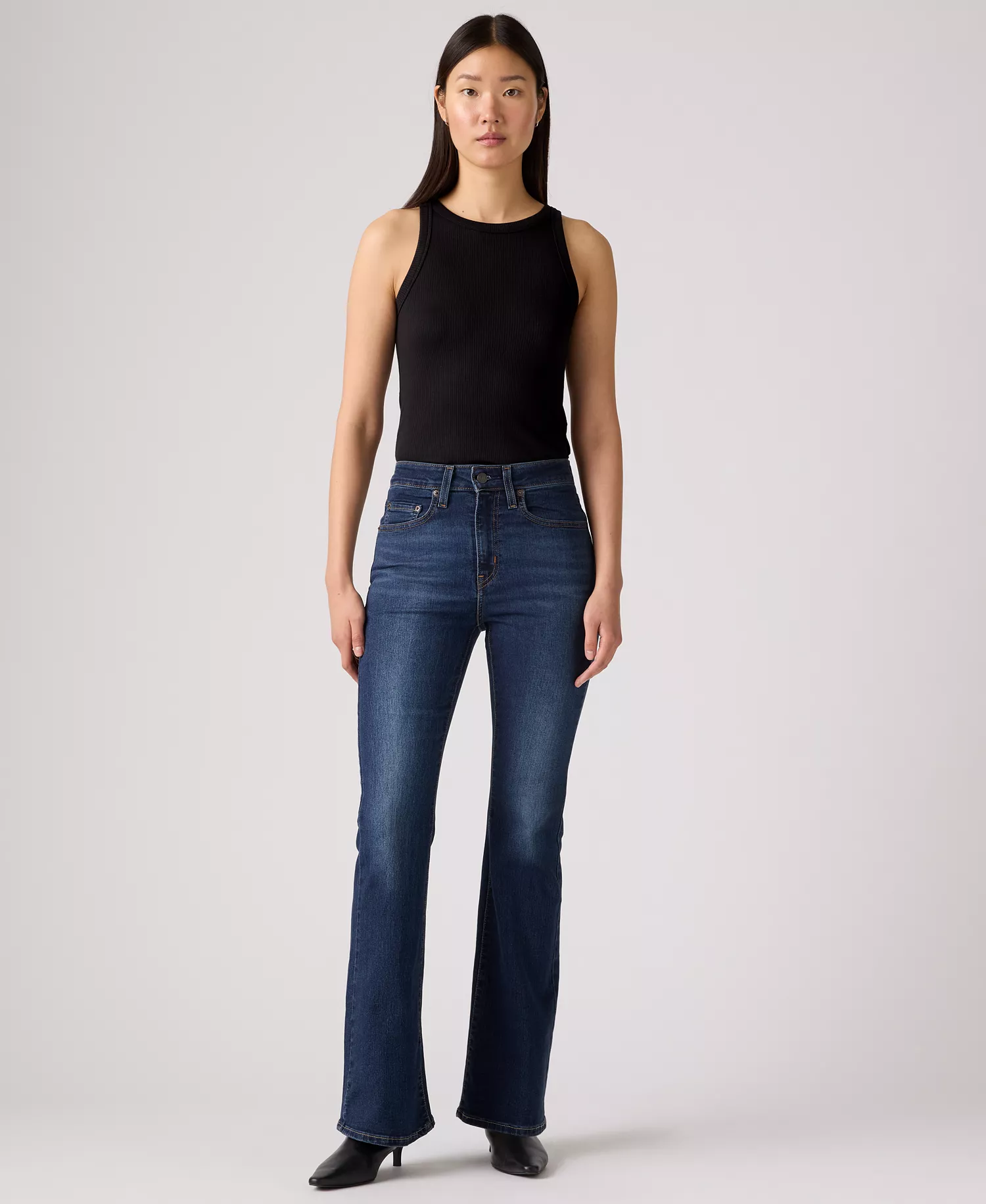 Women's High Rise Slim Fit Flare Jeans - Eternal Indigo Dark - 24