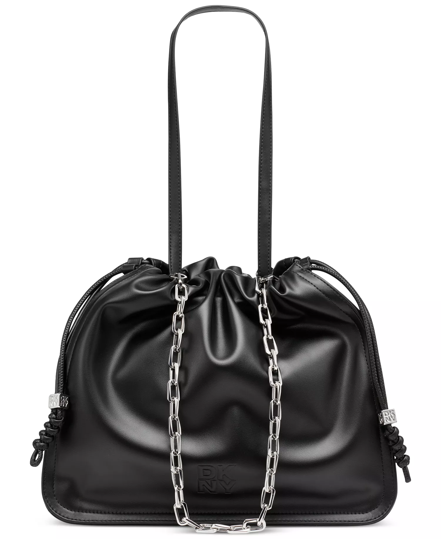Halle Drawstring Tote - Black/silver - NO SIZE