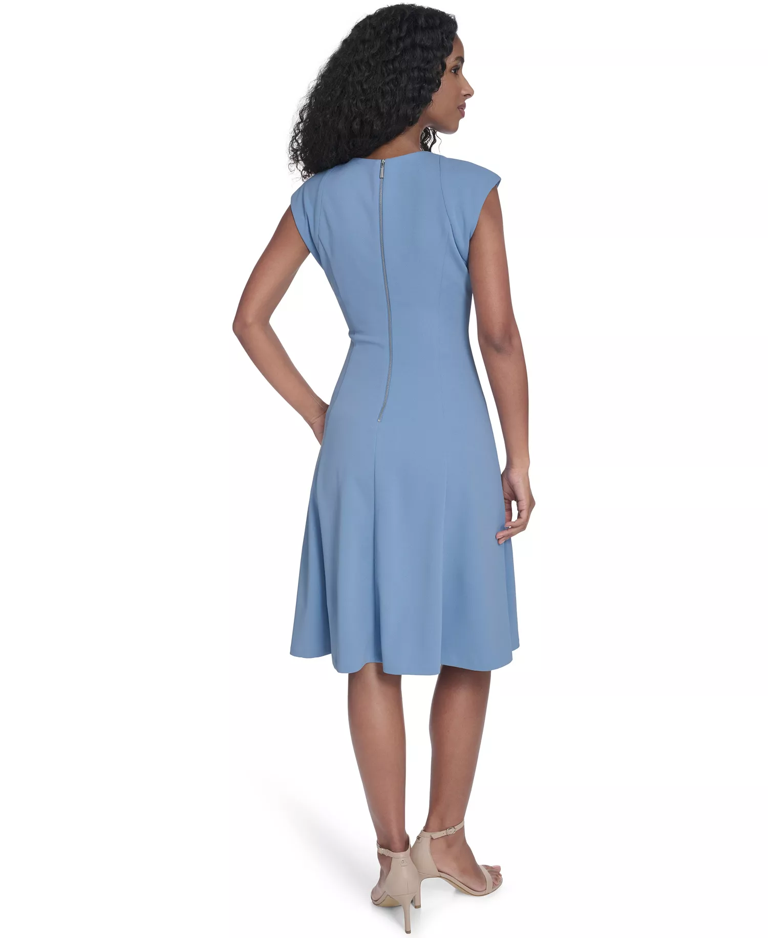 Women's Crepe V-Neck Midi Dress - Bayou - 0P
