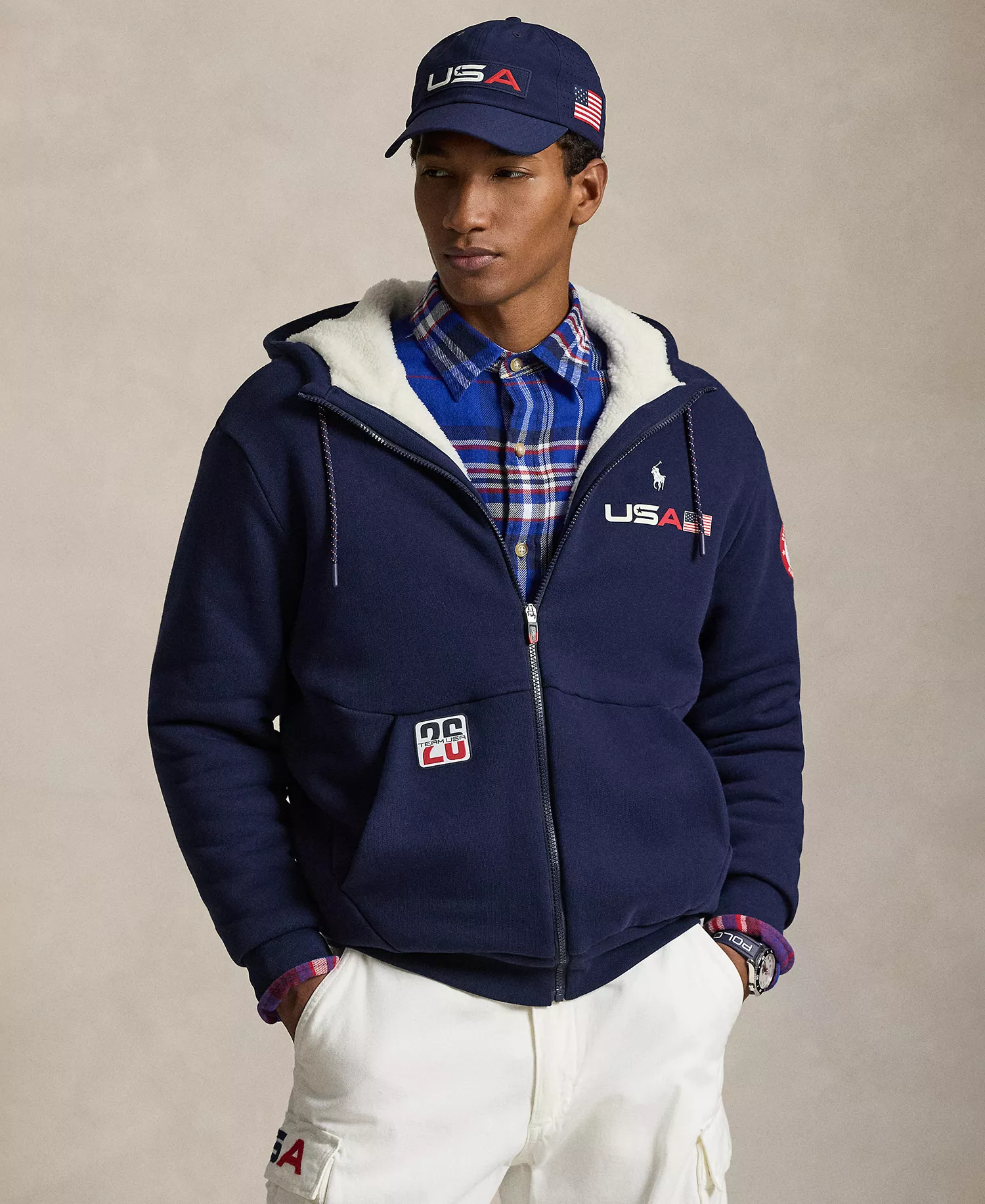 Men's Team USA Fleece Full-Zip Hoodie - Refined Navy - L