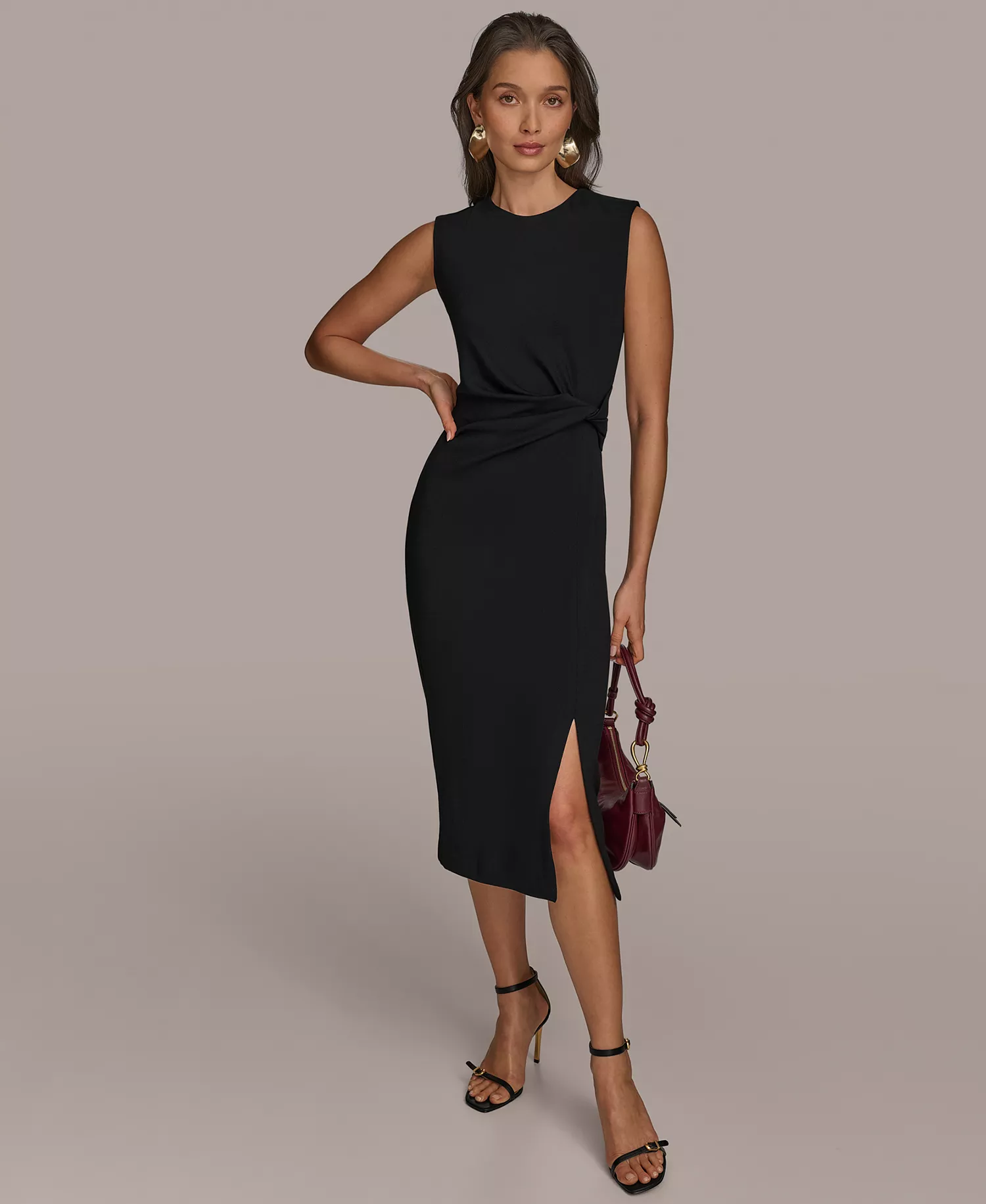 Women's Jewel-Neck Sheath Dress - Black - 10