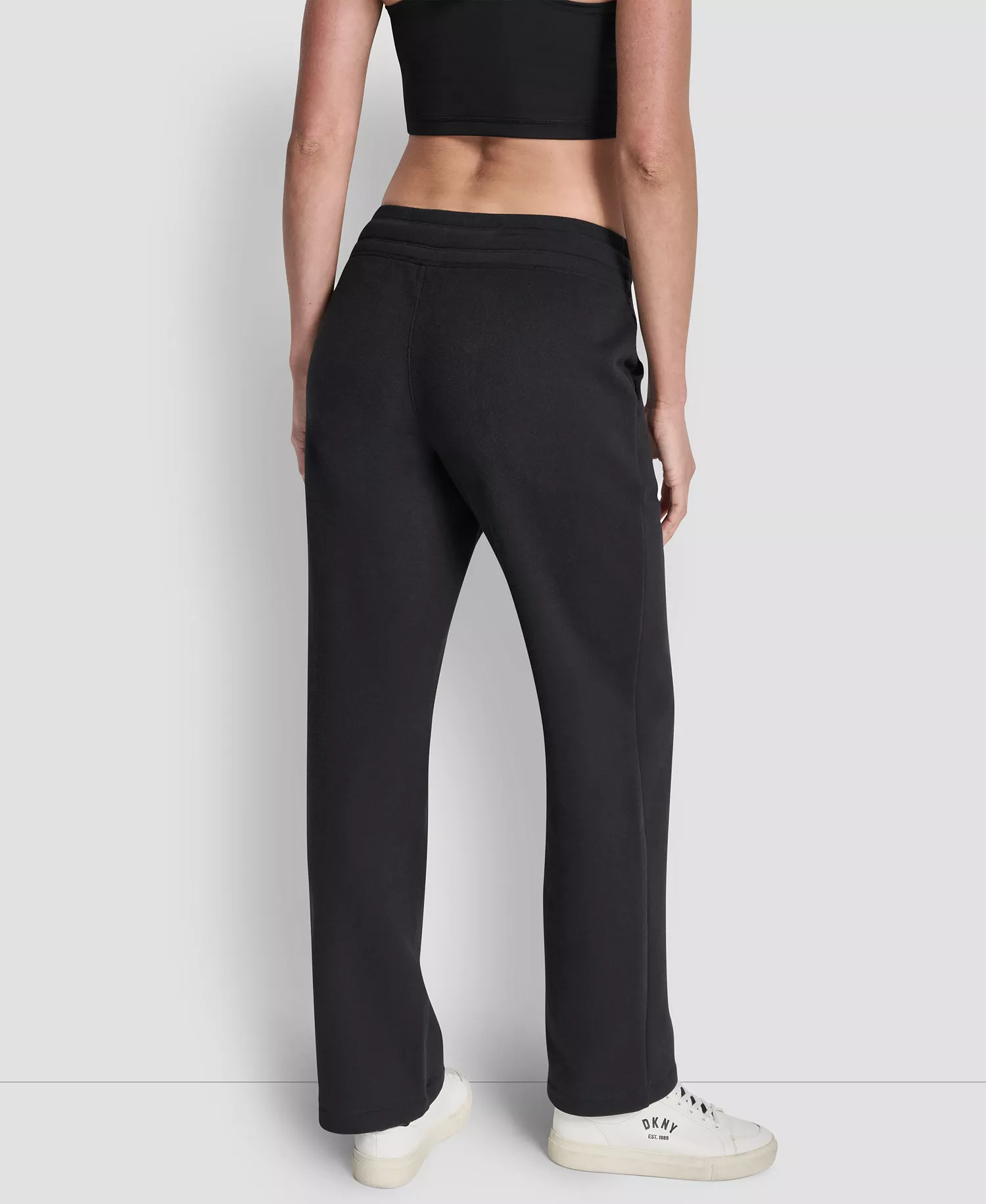 Women's Metallic Bubble Open Leg Pull-On Pants - Black - L