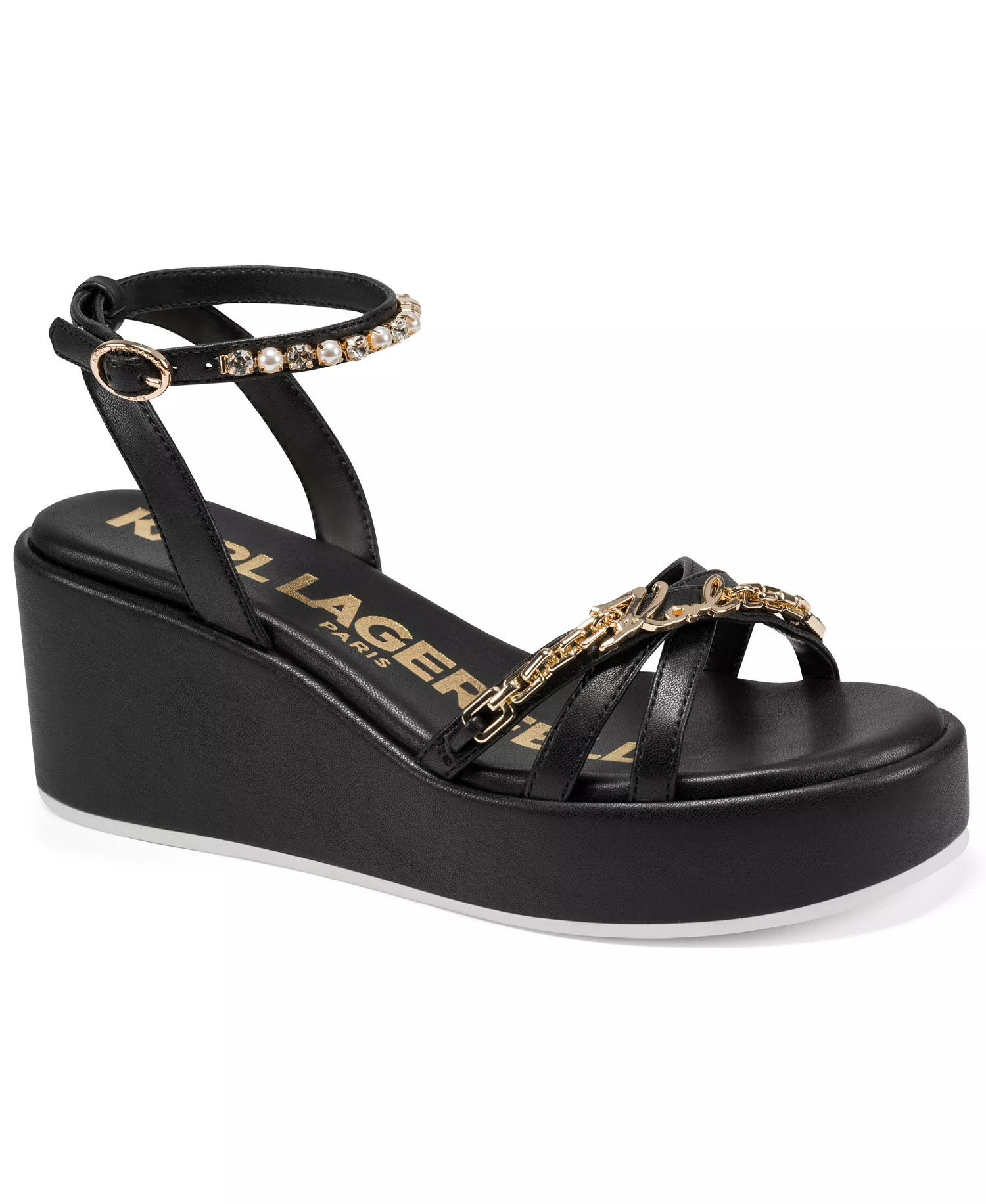 Women's Clemons Ankle Strap Wedge Sandals - Black - 10M