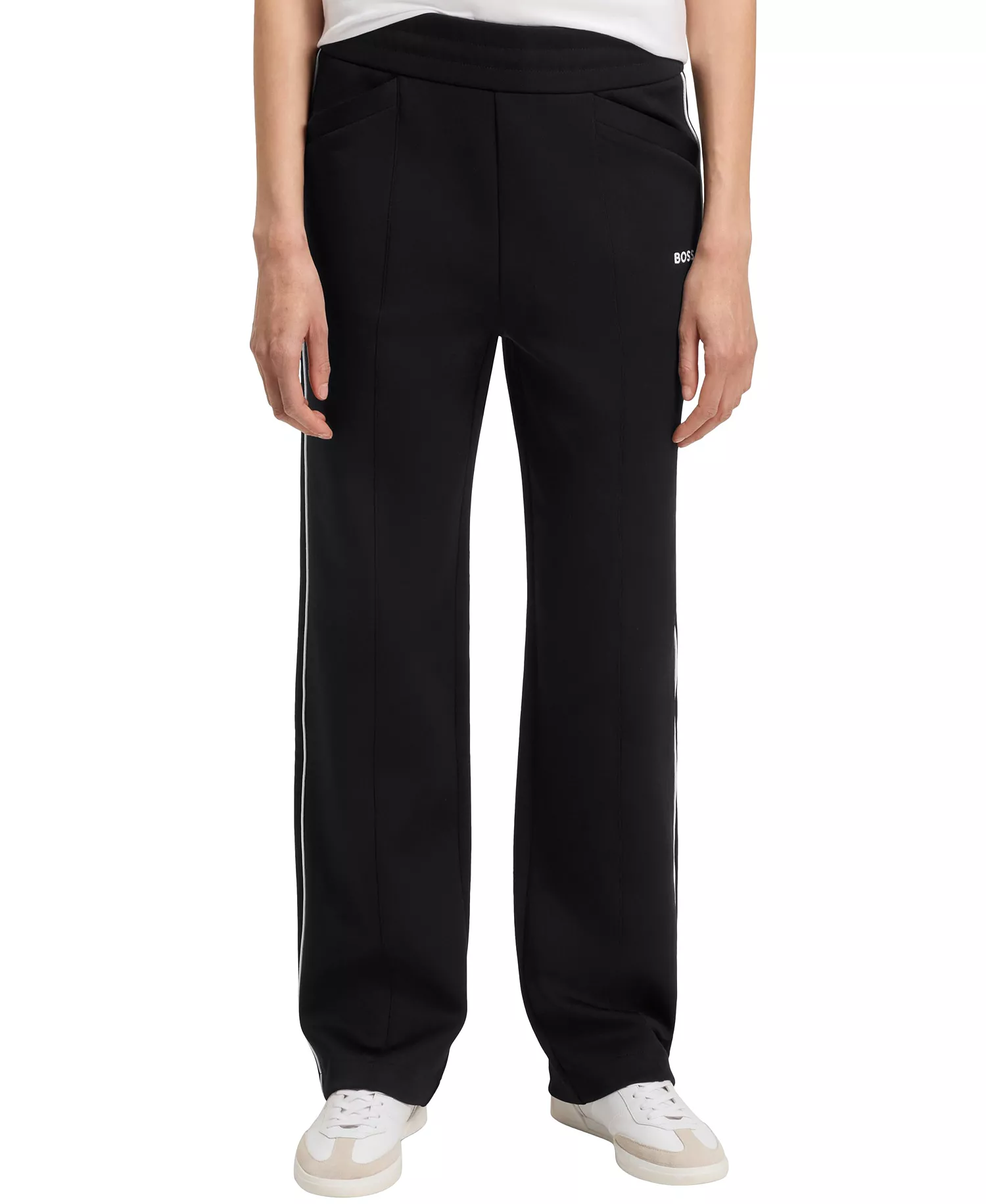 Women's Straight-Fit Tracksuit Pants - Black - M