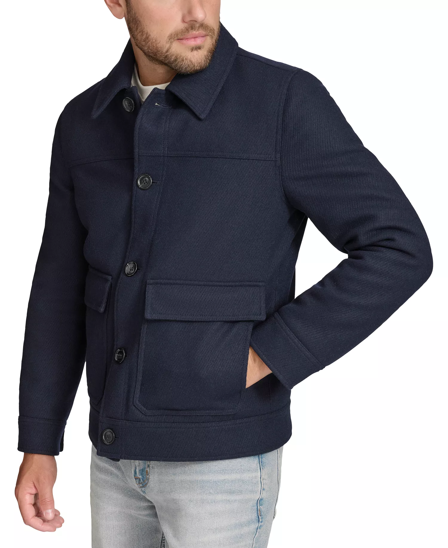 Men's Warwick Twill Chore Shirt Jacket - Navy - M