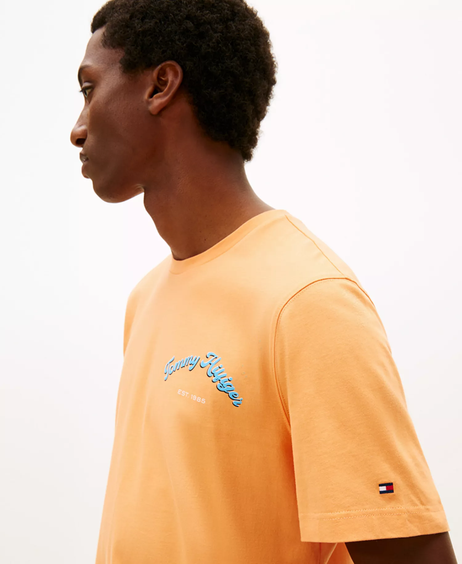 Men's Crewneck Short Sleeve T-Shirt - Fruity Orange - L