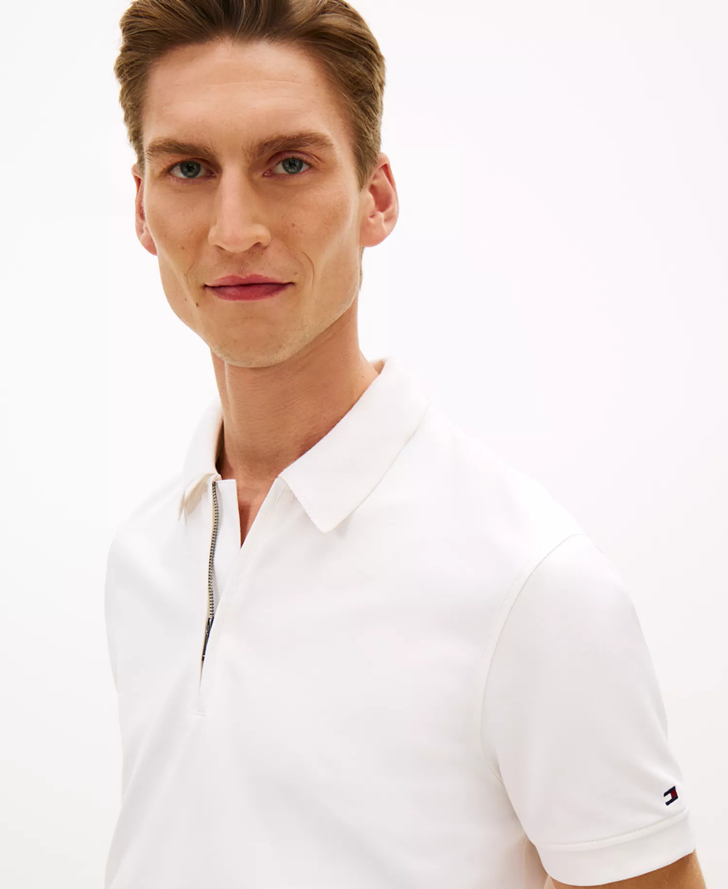 Men's Performance Half-Zip Polo Shirt - Ivory/White - L