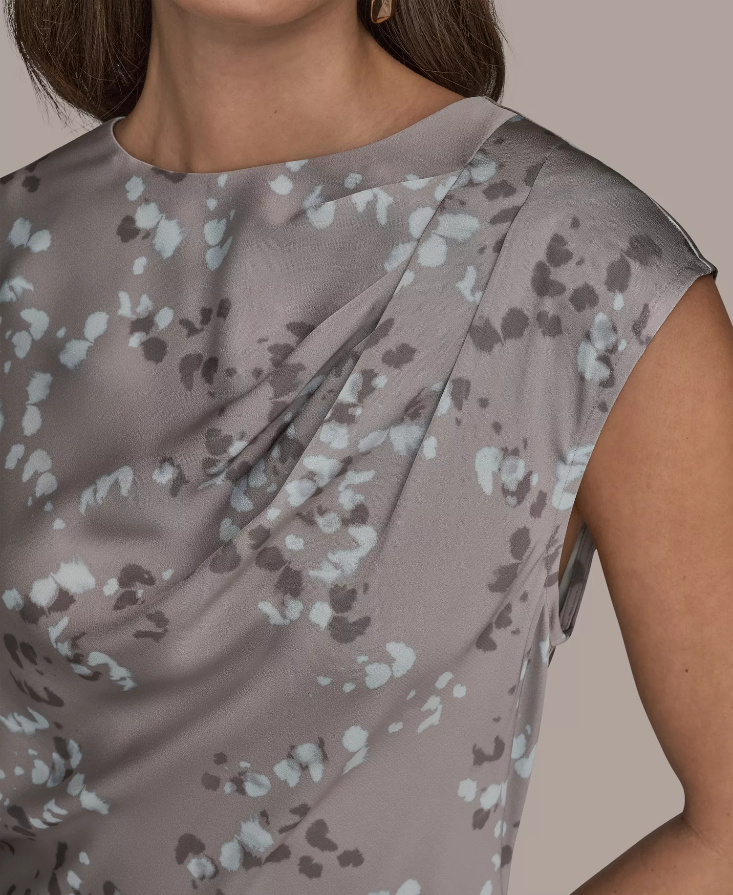 Women's Sleeveless Sheath Dress - Driftwood Combo - L