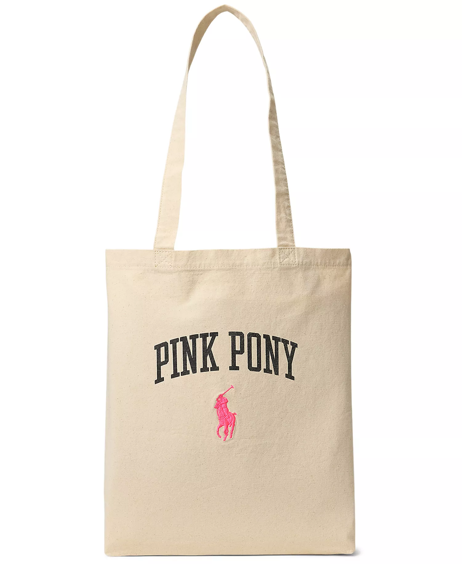 Men's Pink Pony Twill Shopper Tote - Natural/Tan - No Size