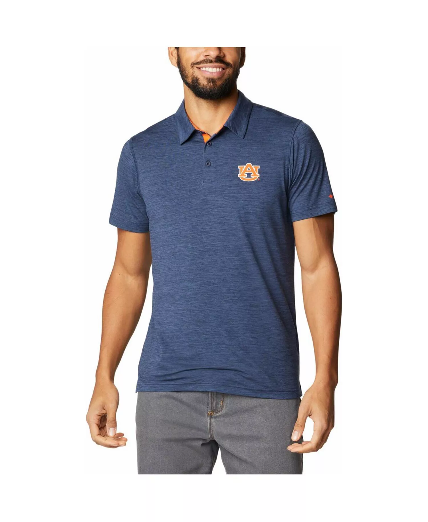 Men's Navy Auburn Tigers Tech Trail Omni-Shade Polo Shirt - Navy - XXL