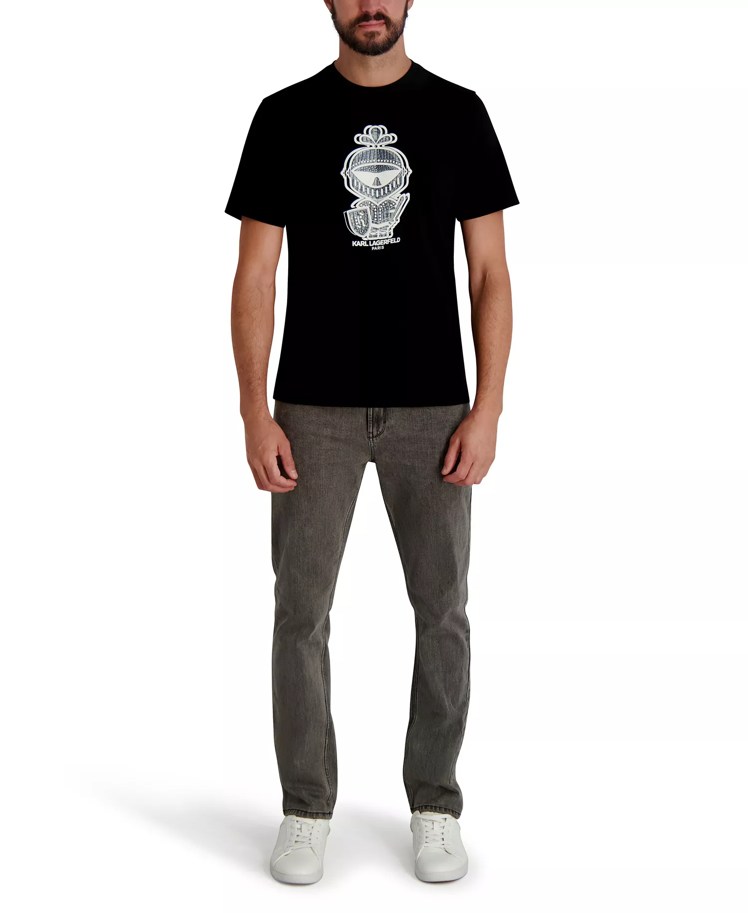 Men's Armor Dragon Skin Printed T-Shirt - Black - 2XL