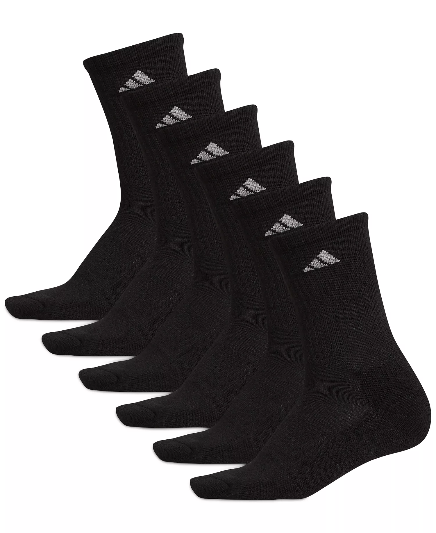 Women's 6-Pk. Athletic Cushioned Crew Socks - Black/aluminum - 9-11