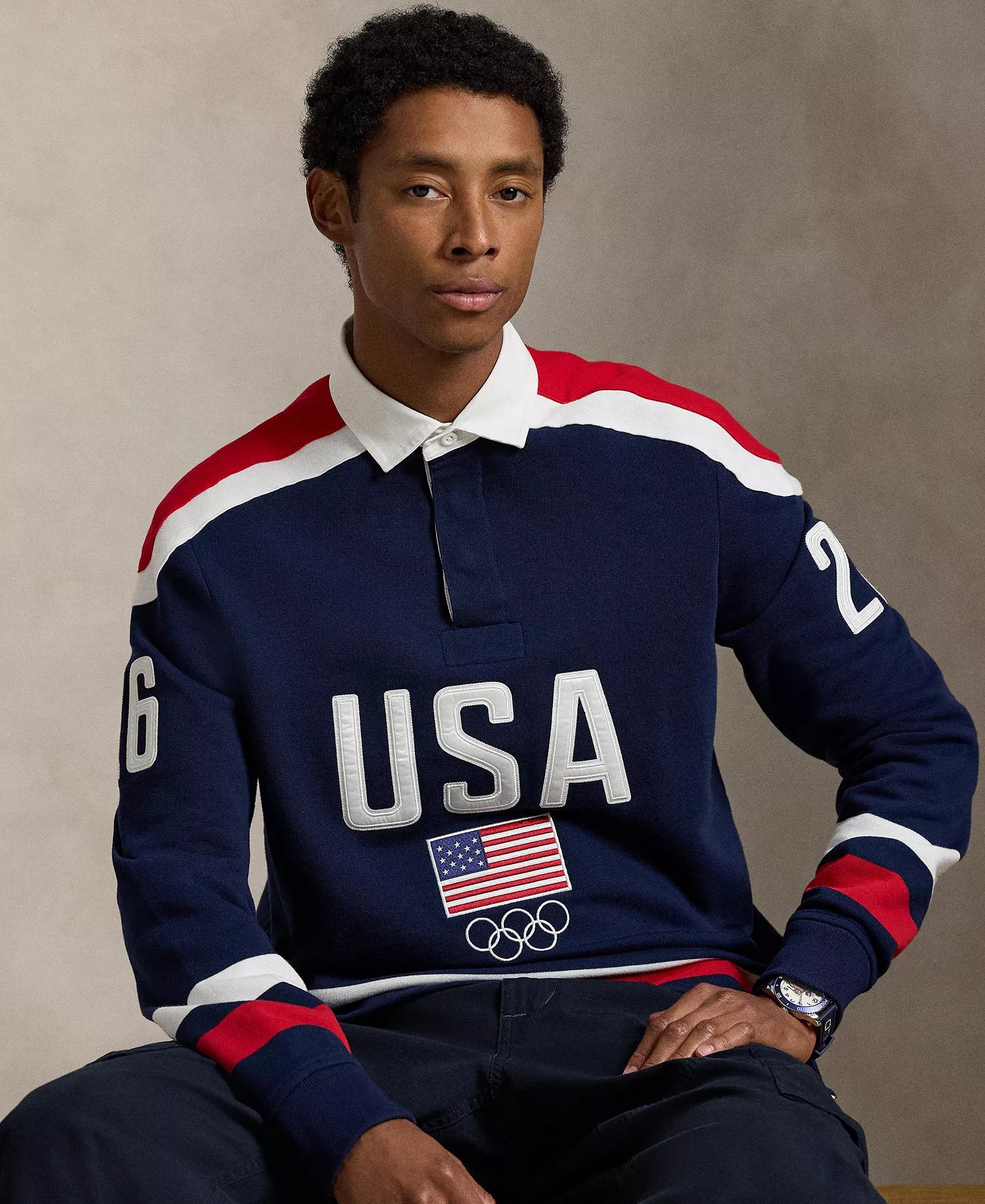 Men's Team USA Rugby Sweatshirt - Refined Navy Multi - L