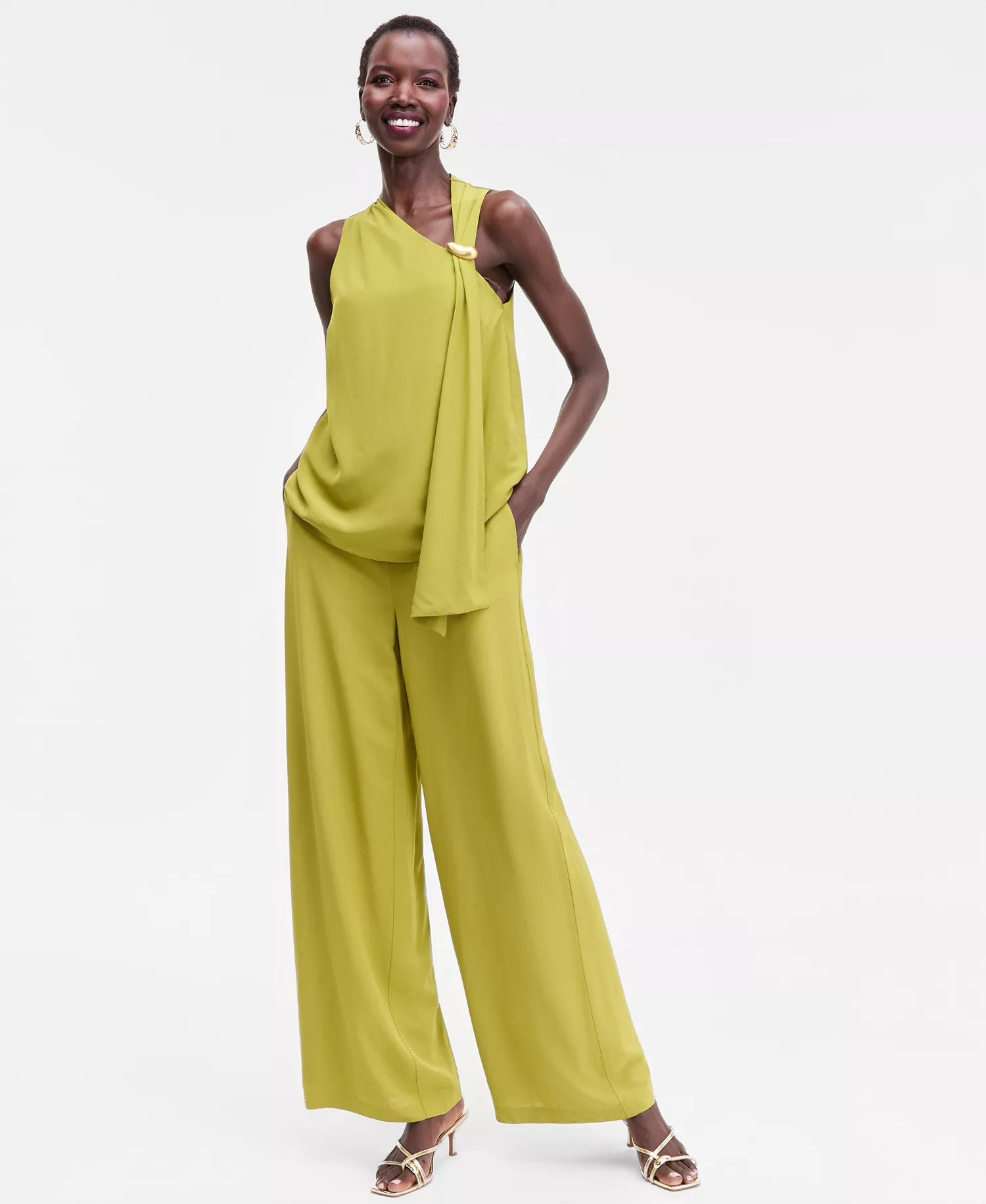 Women's Sleeveless Scarf Top, Macy's Exclusive - Citrine Green - S