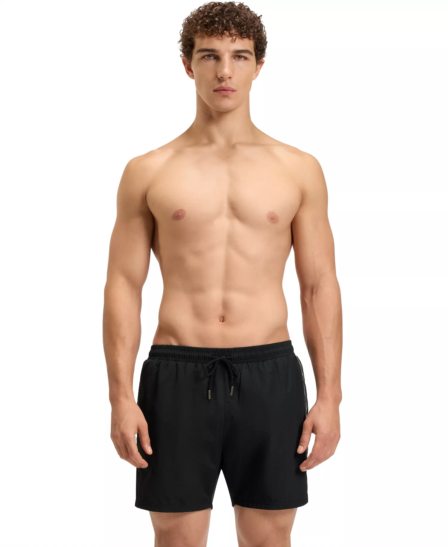Men's Foil-Printed Logo Swim Shorts - Black - 2XL