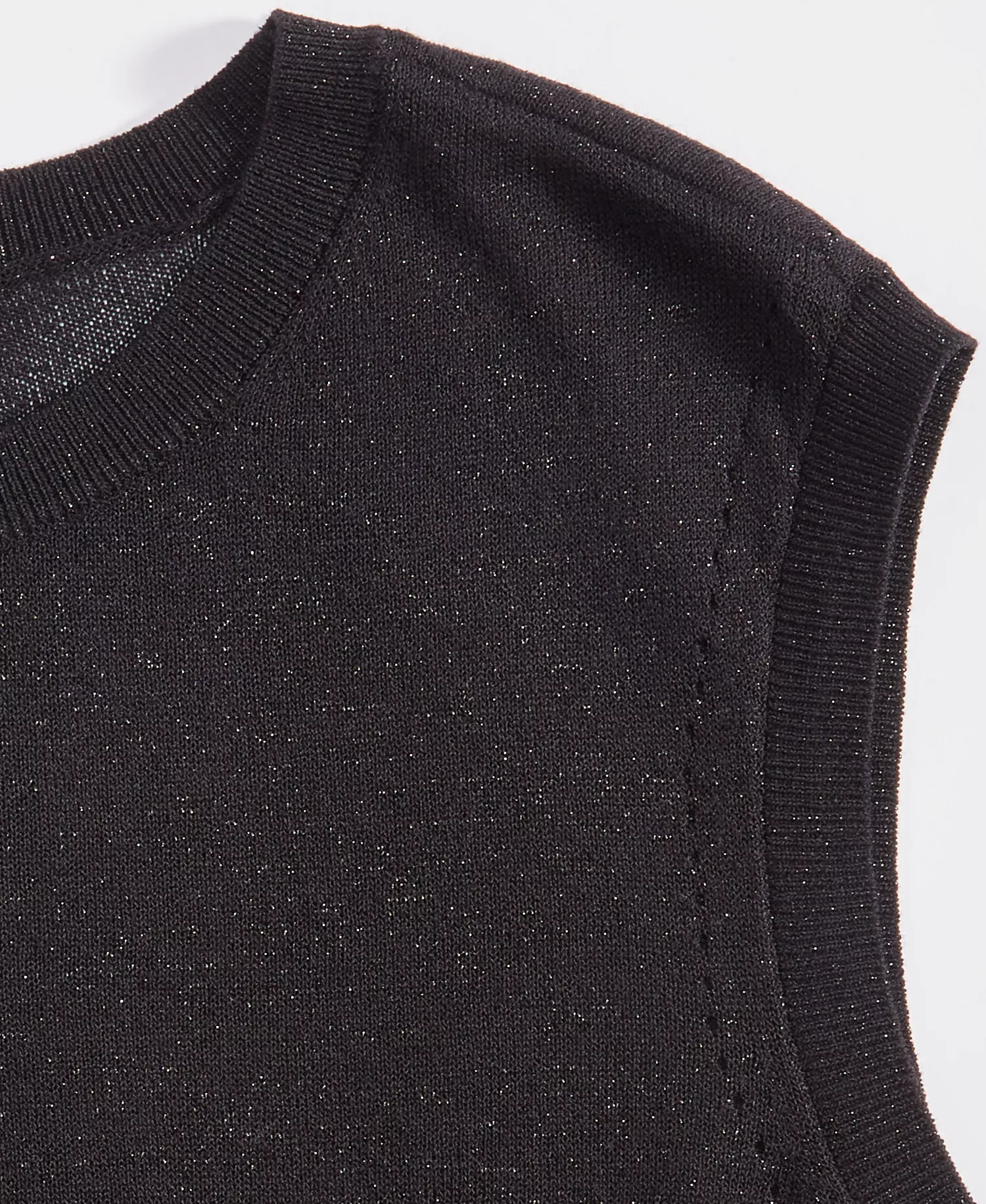 Women's Sleeveless Crewneck Sweater, Macy's Exclusive - Deep Black - L