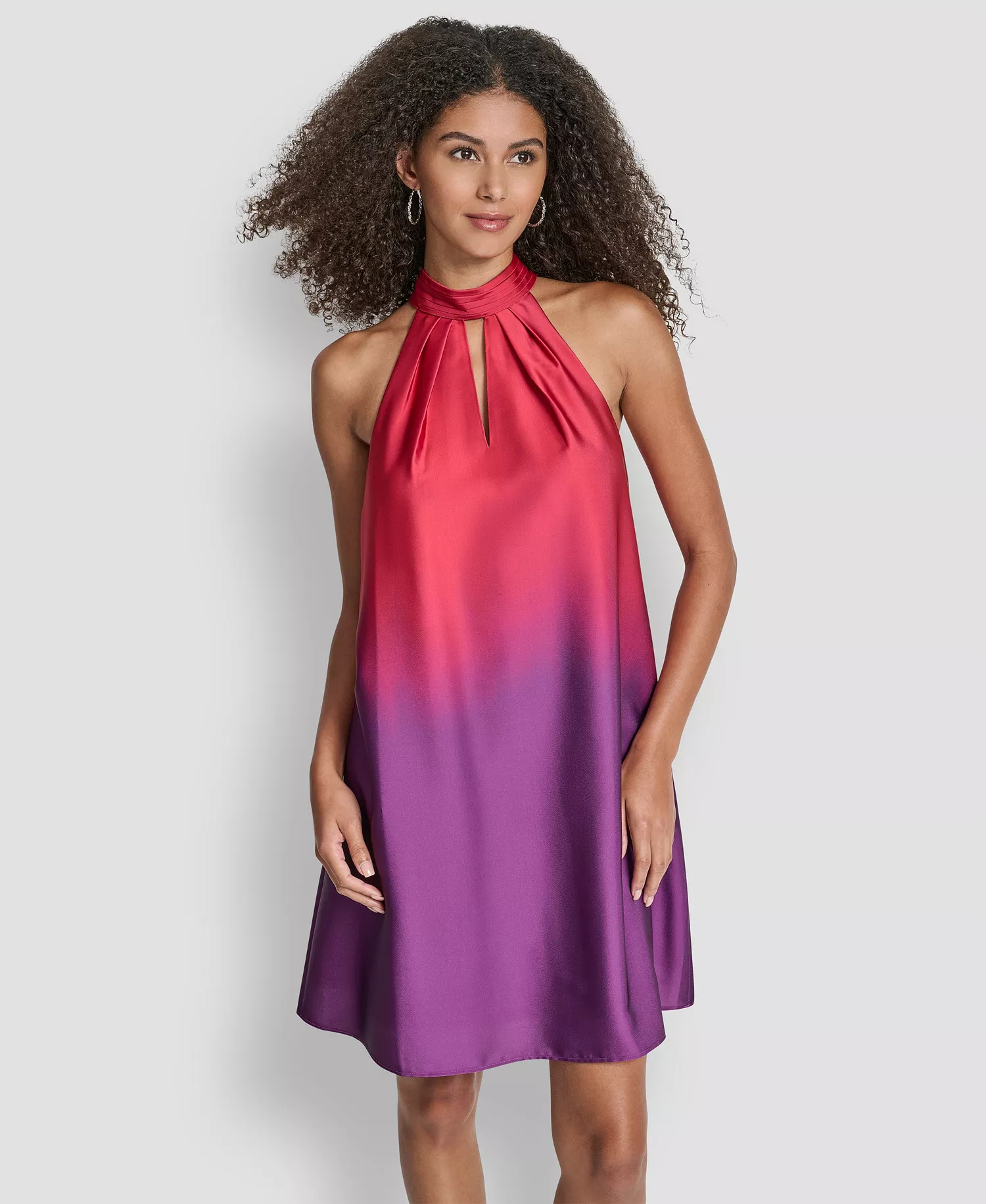 Petite Sleeveless Mock Neck Shift Dress - Purple Sky - 6P