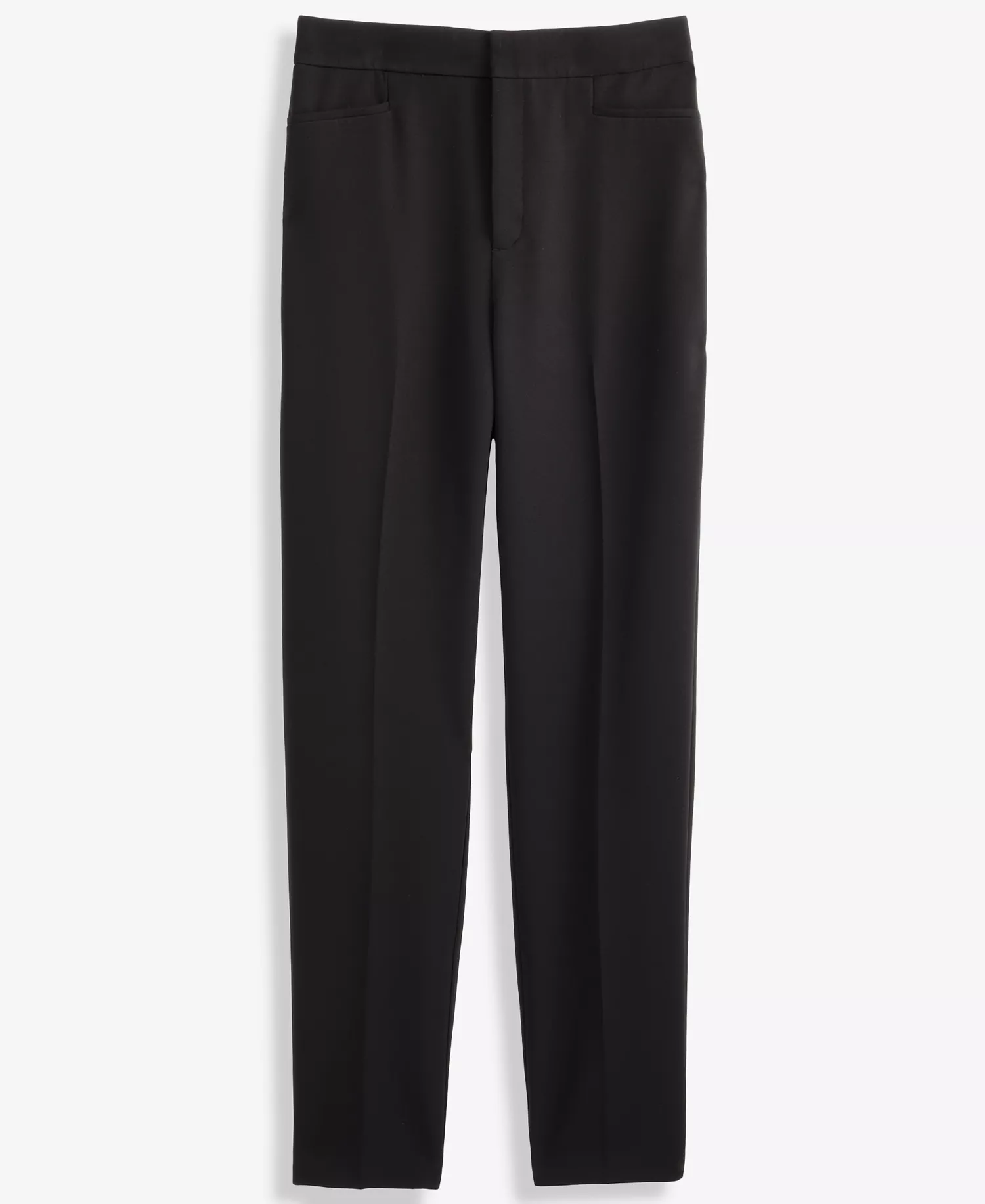 Women's High-Rise Straight-Leg Pants, Macy's Exclusive - Deep Black - 2