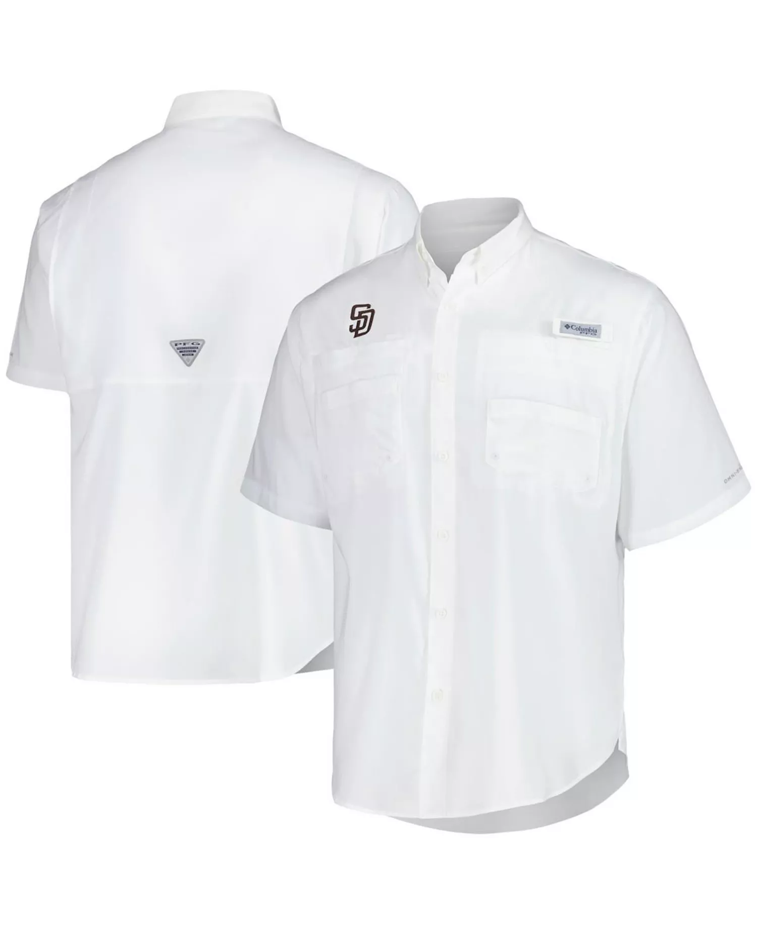 Men's White San Diego Padres Tamiami Omni-Shade Button-Down Shirt - White - L