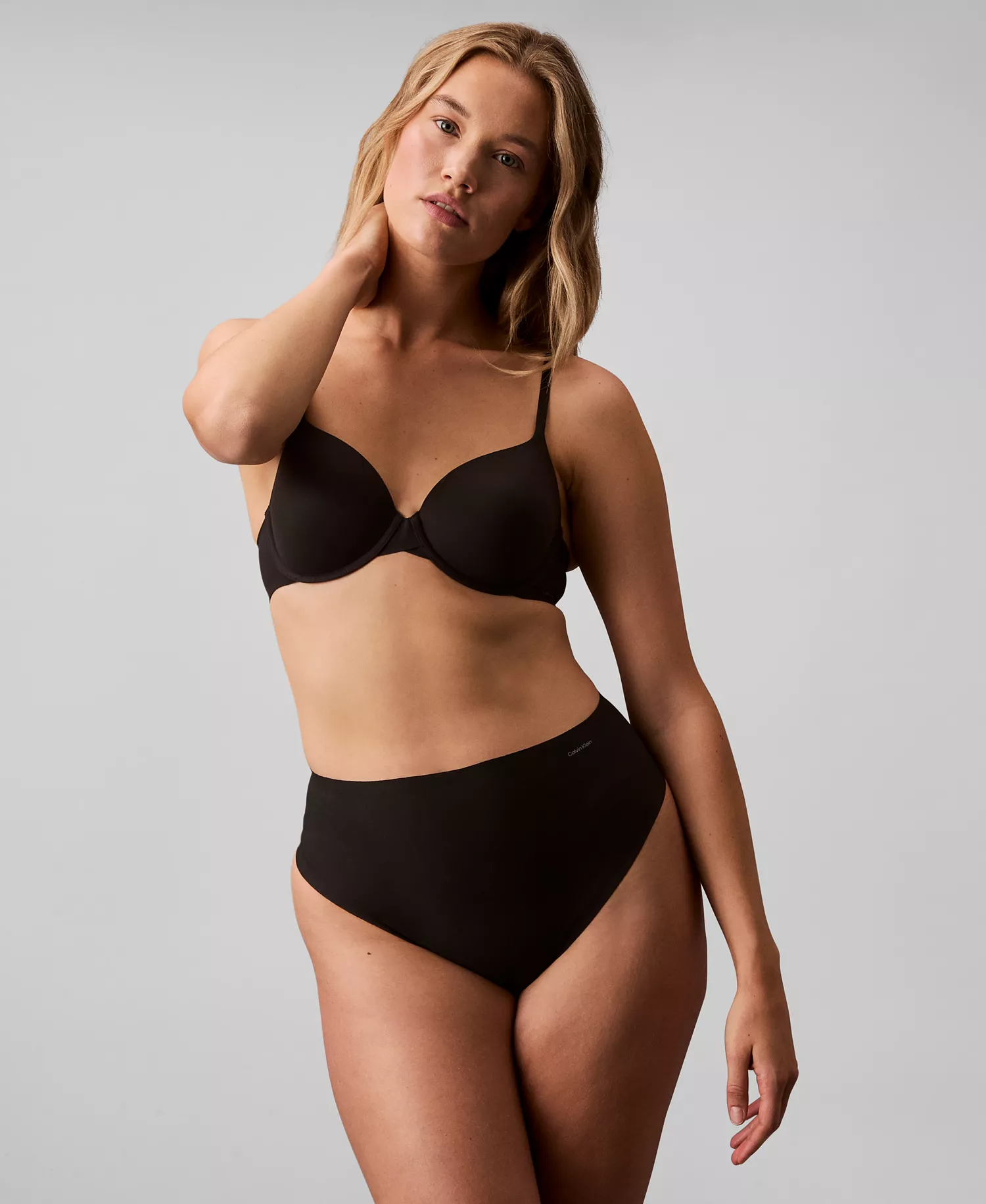 Women's Stay-Put Firm Mesh Thong Underwear QF8165 - Black - L