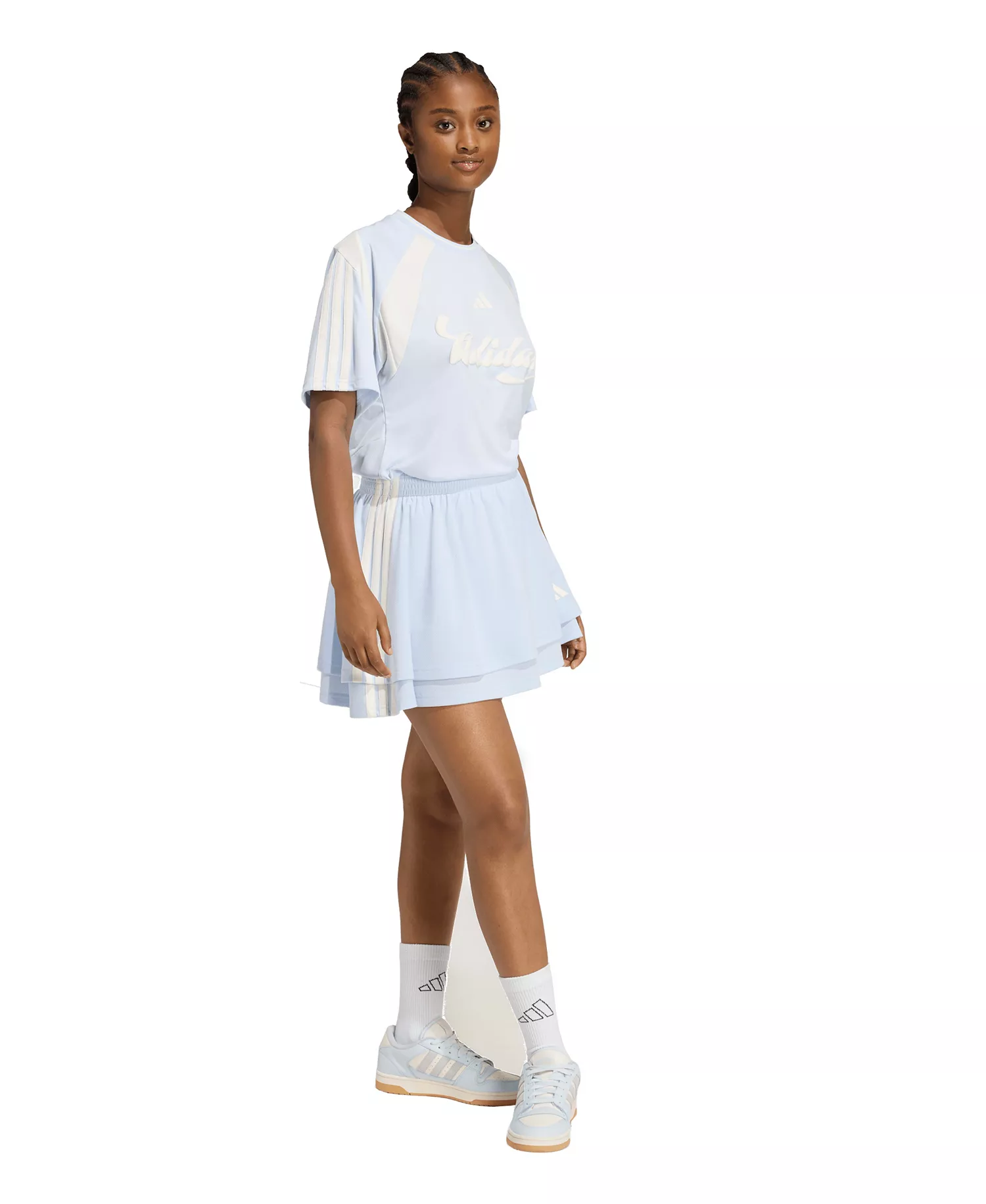 Women's Knitted Short-Sleeve T-Shirt - Black/Off White/White - L