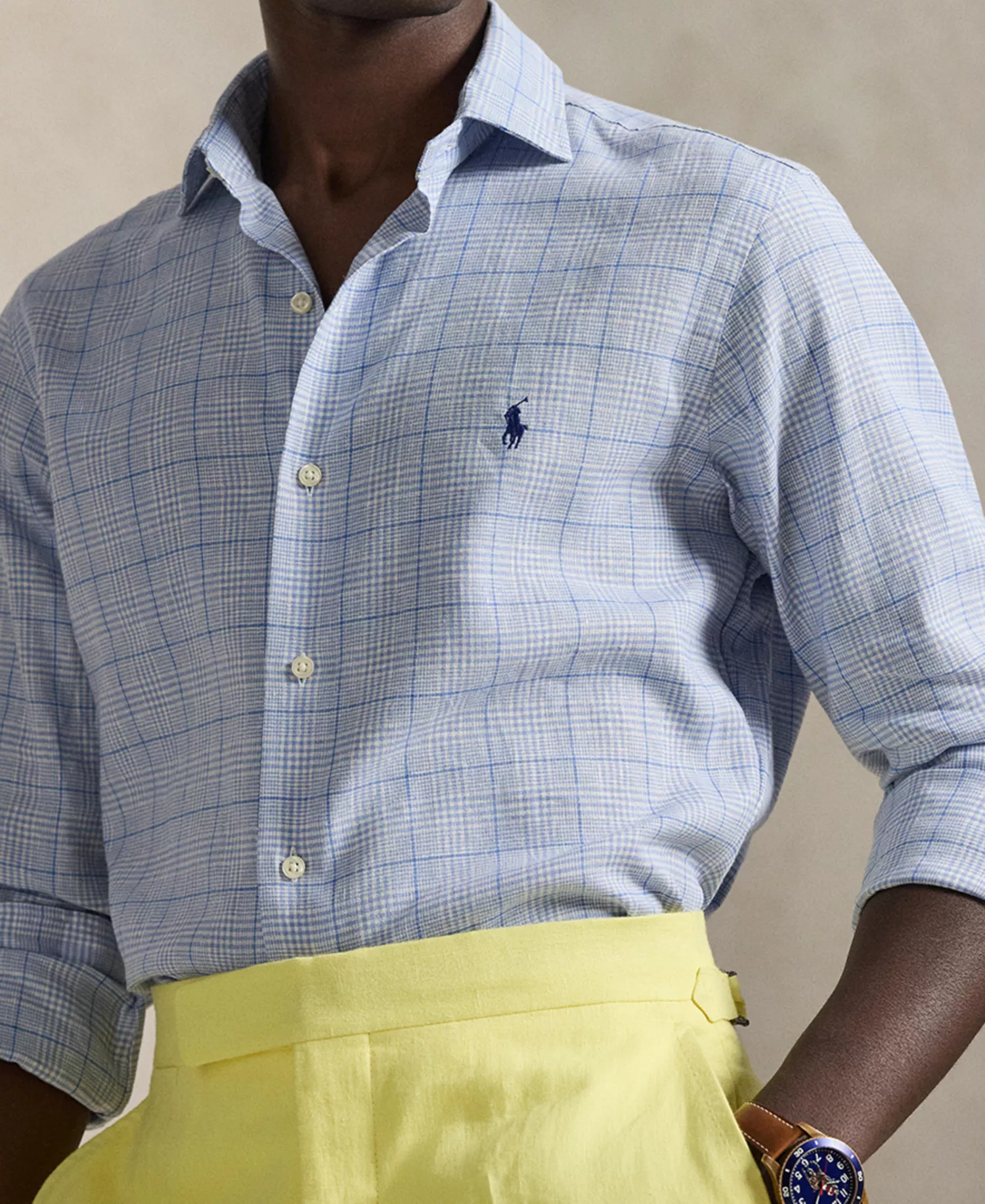 Men's Classic-Fit Checkered Shirt - Blue - 2XL