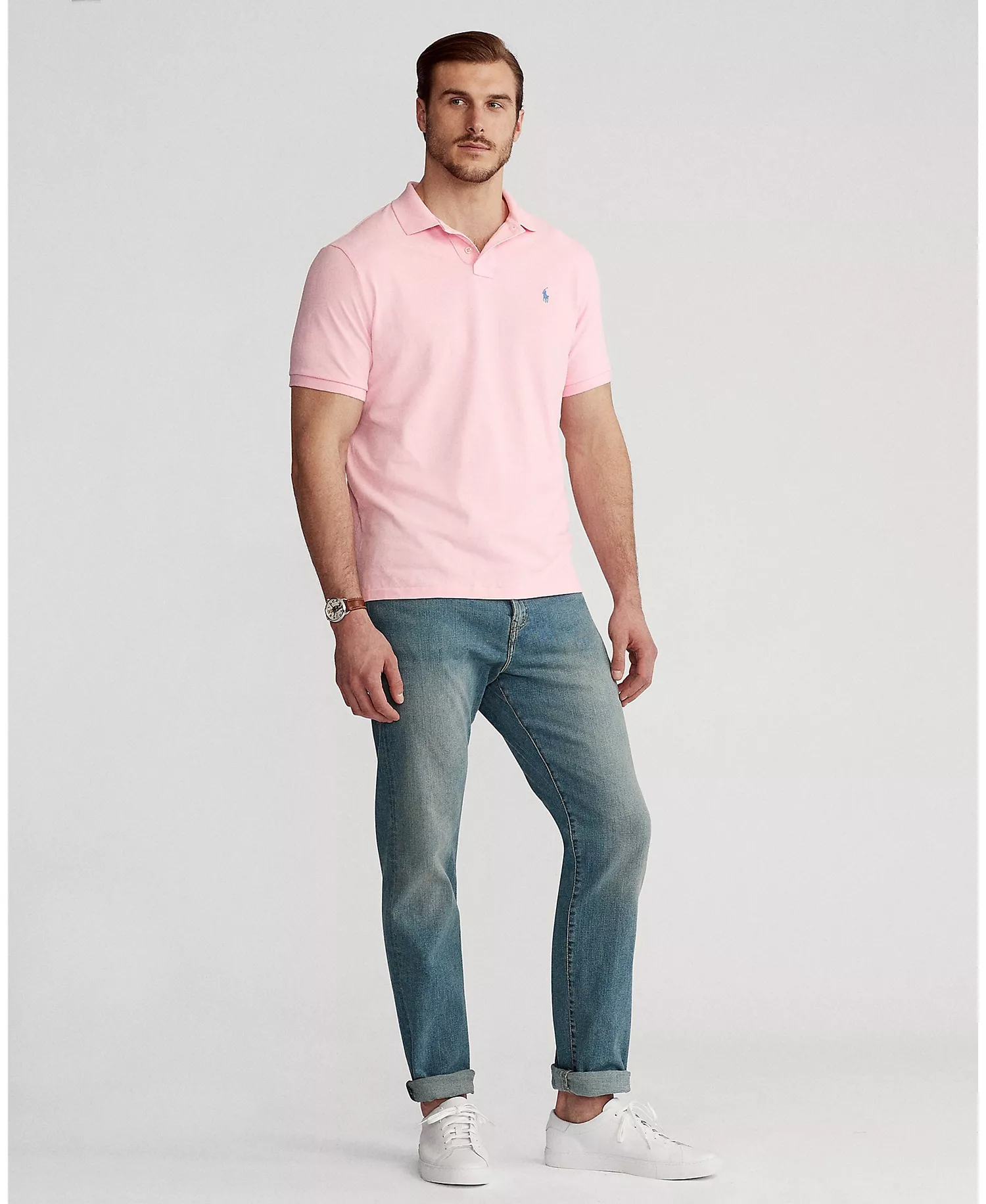 Men's Big & Tall Classic-Fit Soft Cotton Polo Shirt - Carmel Pink - 2LT