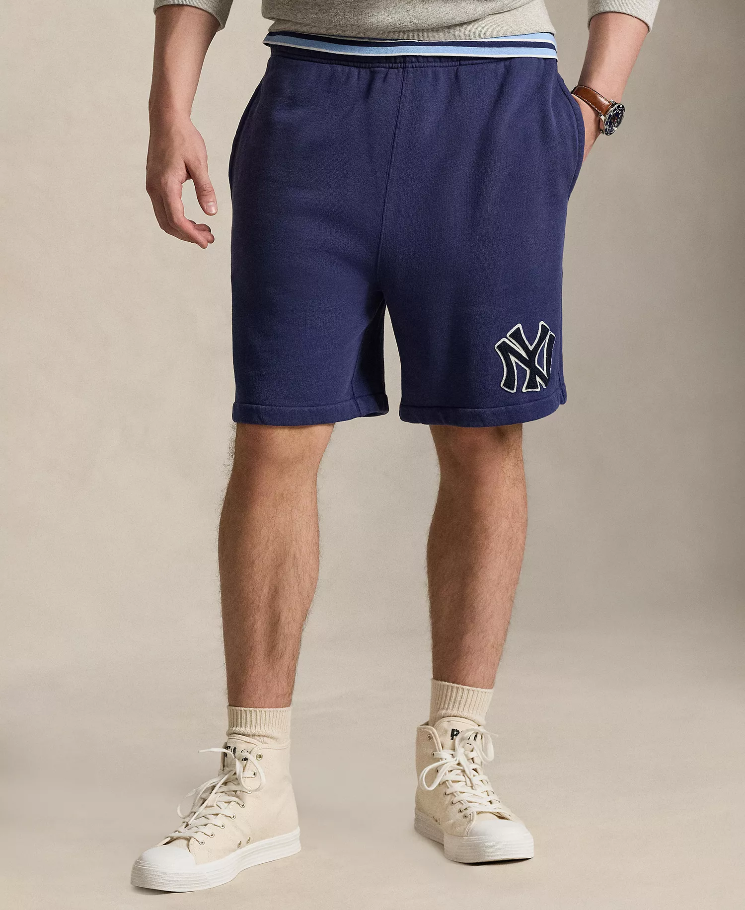 Men's Logo Patch Detail Shorts - Dark Cobalt - 2XL