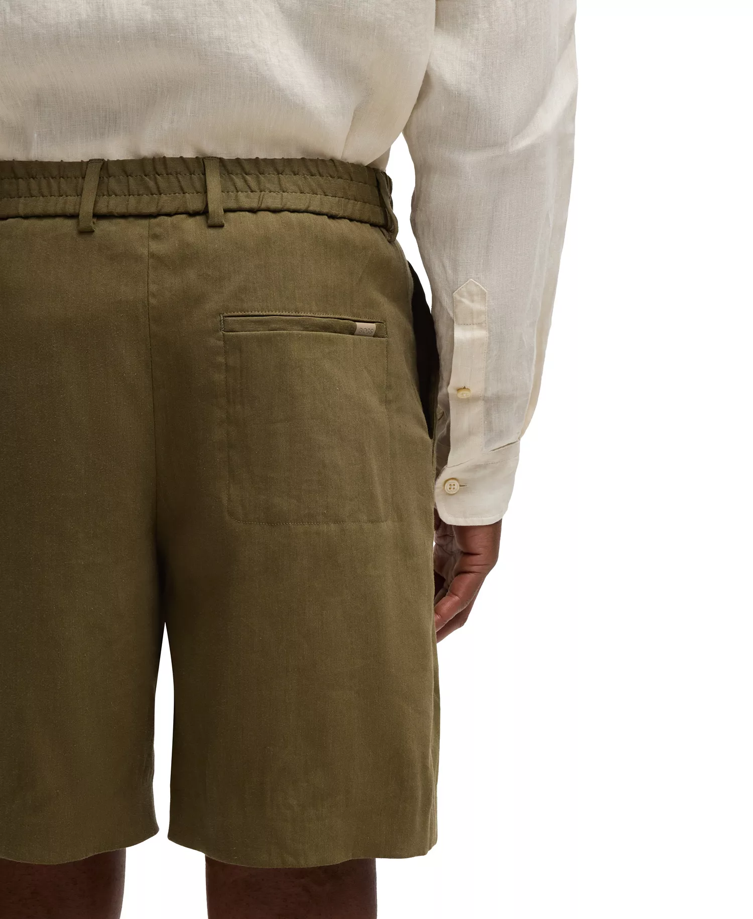 Men's Linen Blend Tapered 8" Shorts - Dark Green - 30R