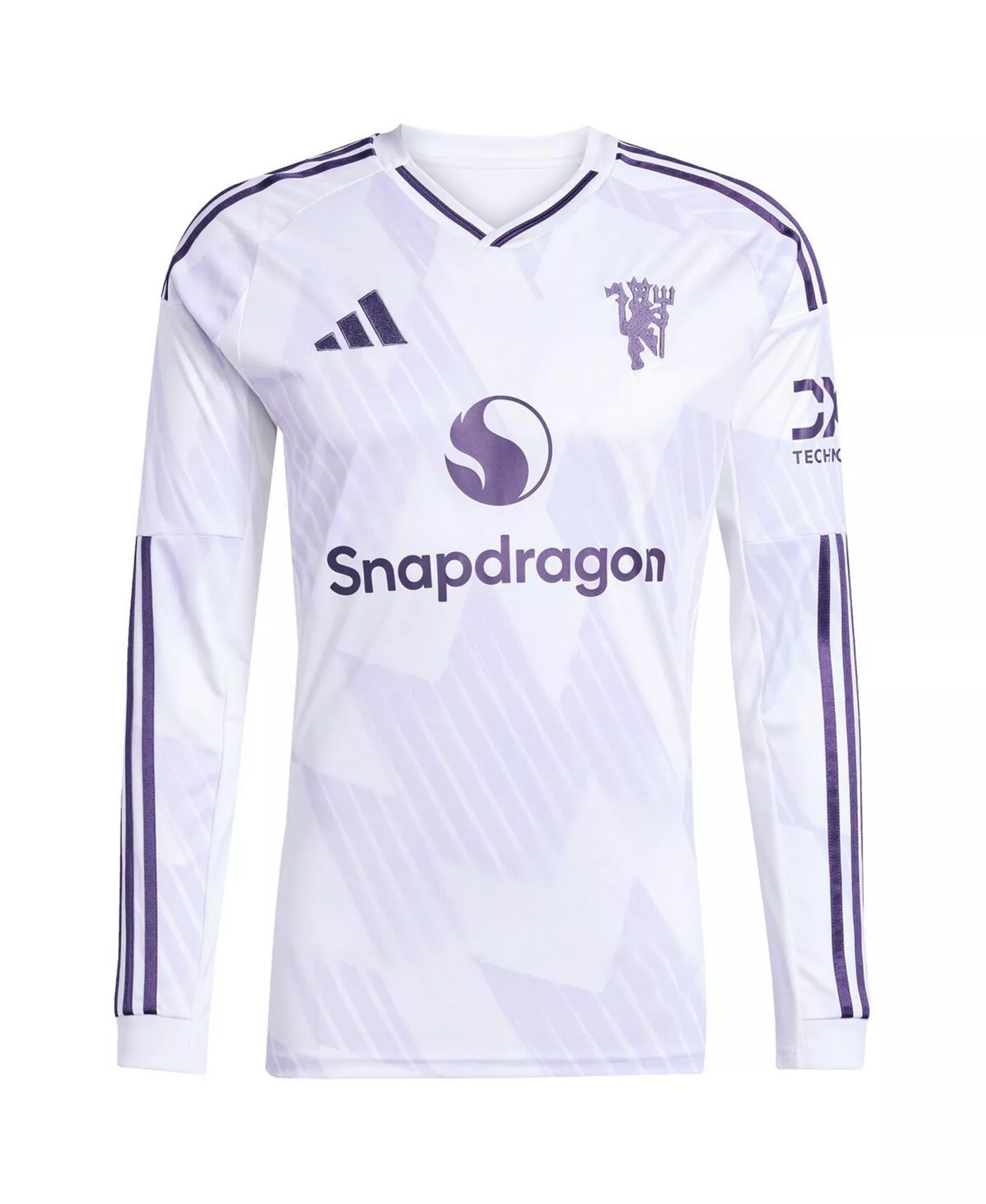 Men's White Manchester United 2025/26 Away Replica Long Sleeve Jersey - White - 2XL