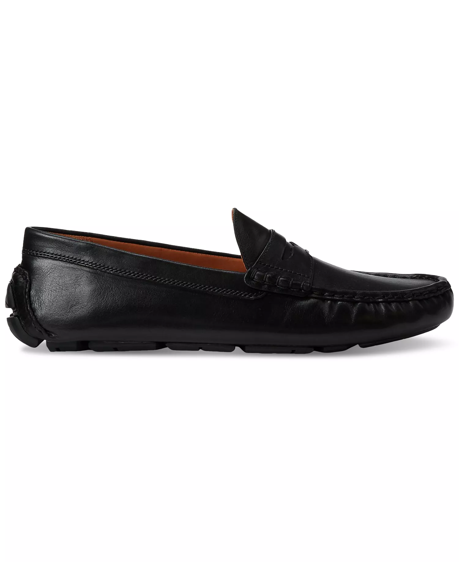 Men's Anders Leather Penny Driver - Black - 10