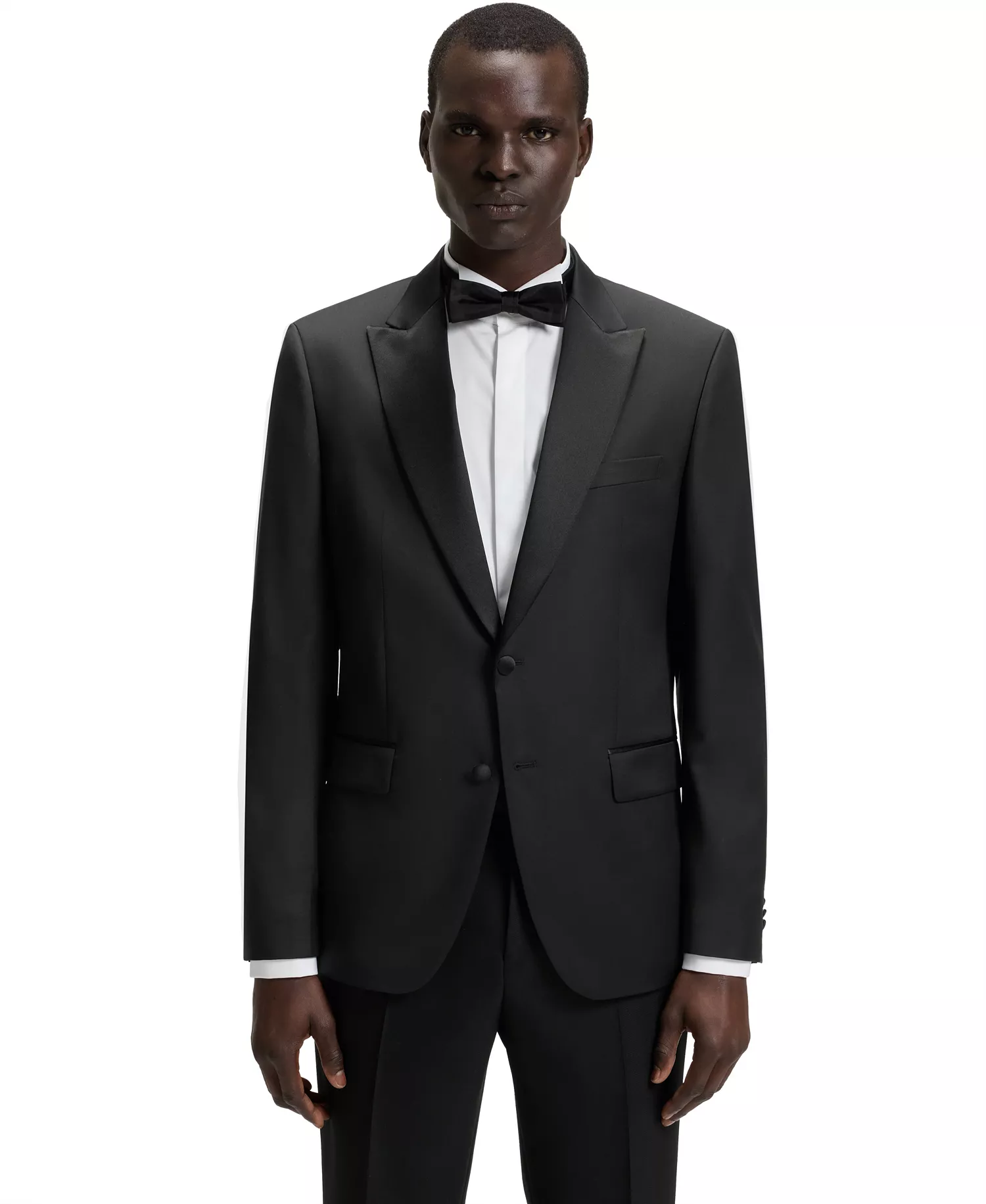 Men's Slim-Fit Tuxedo Suit Jacket - Black - 34R