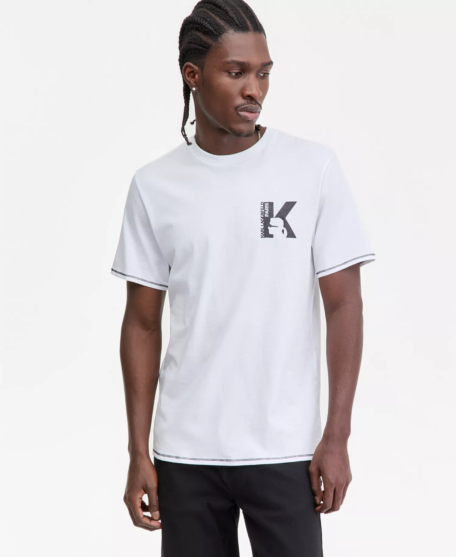 Men's Shiny K Logo T-Shirt - White - 2XL
