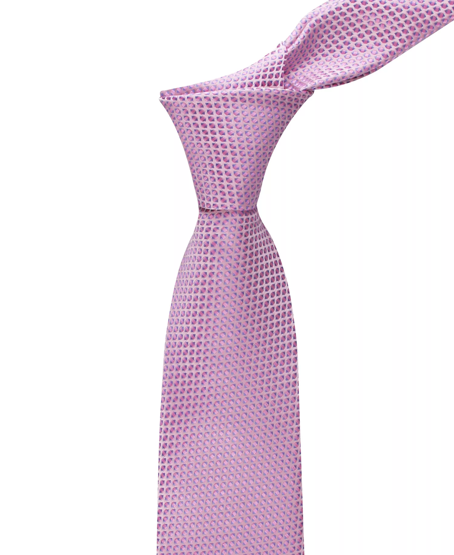 Men's Hans Micro Geometric Motif Pattern Tie - Pink - ONE SIZE