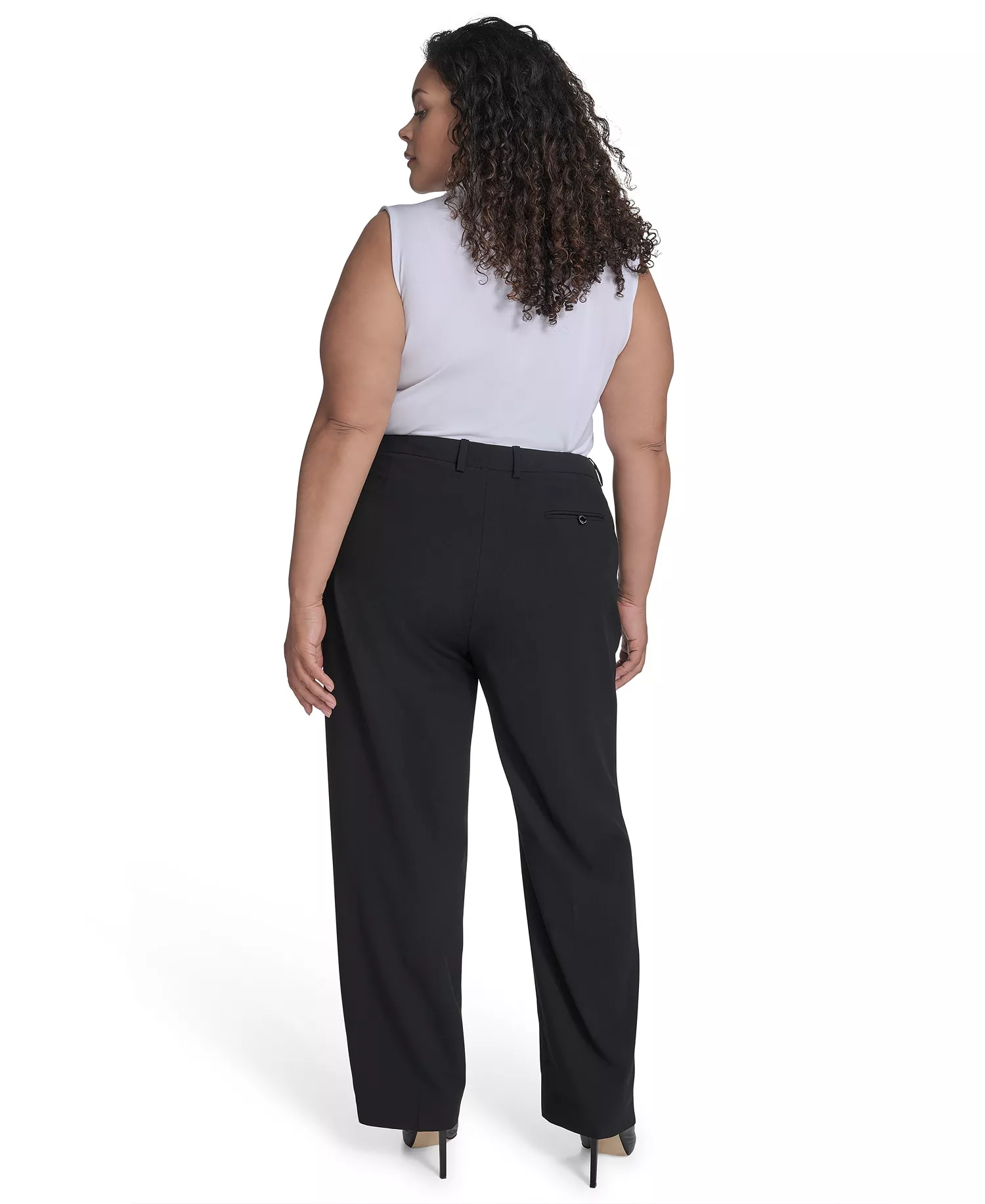 Plus Size Modern Dress Pants - Black - 14W