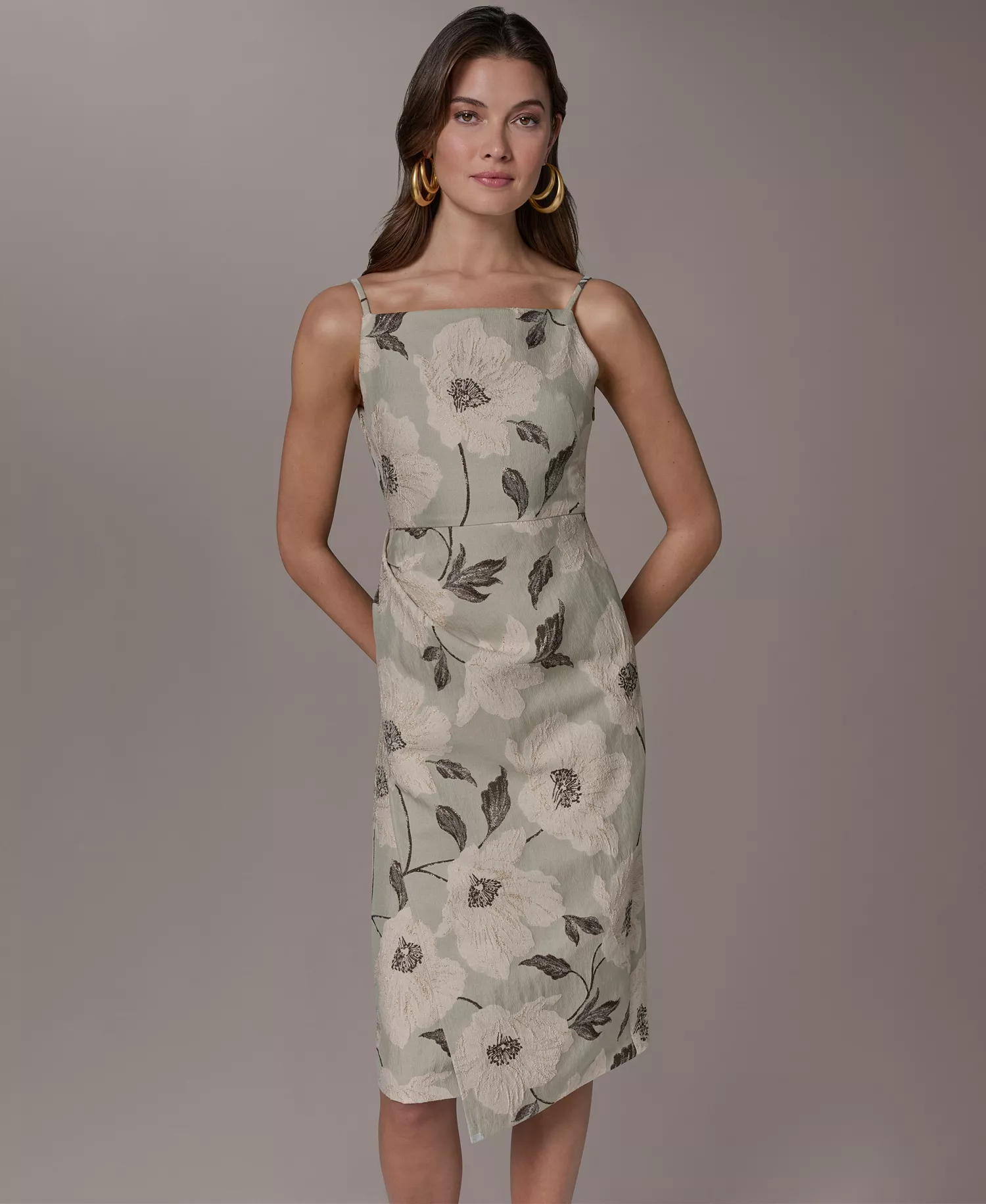 Petite Jacquard Sheath Dress - Agave Multi - 0P