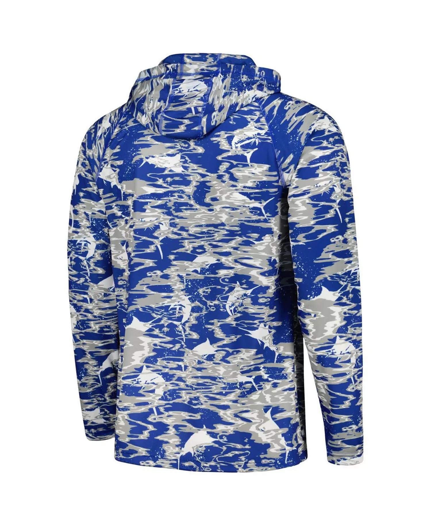 Men's  Royal Kentucky Wildcats PFG Terminal Tackle Omni-Shade Rippled Long Sleeve Hooded T-shirt - Royal - M