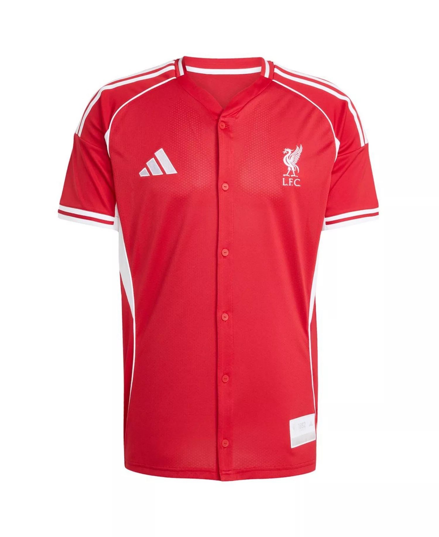 Men's Red Liverpool Full-Button Baseball Jersey - Red - L