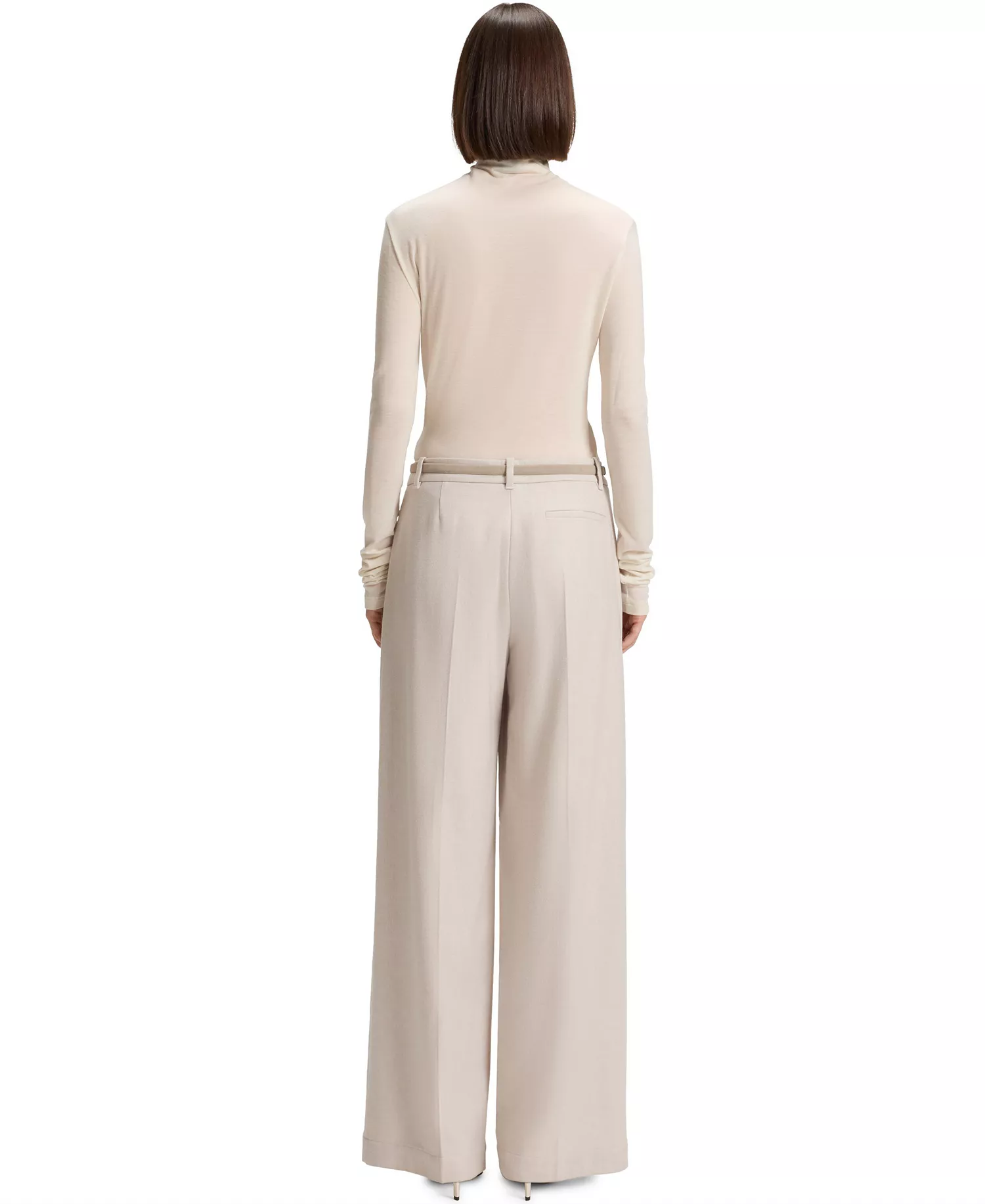 BOSS by Women's High-Neck Top In Soft Jersey - Silver - L