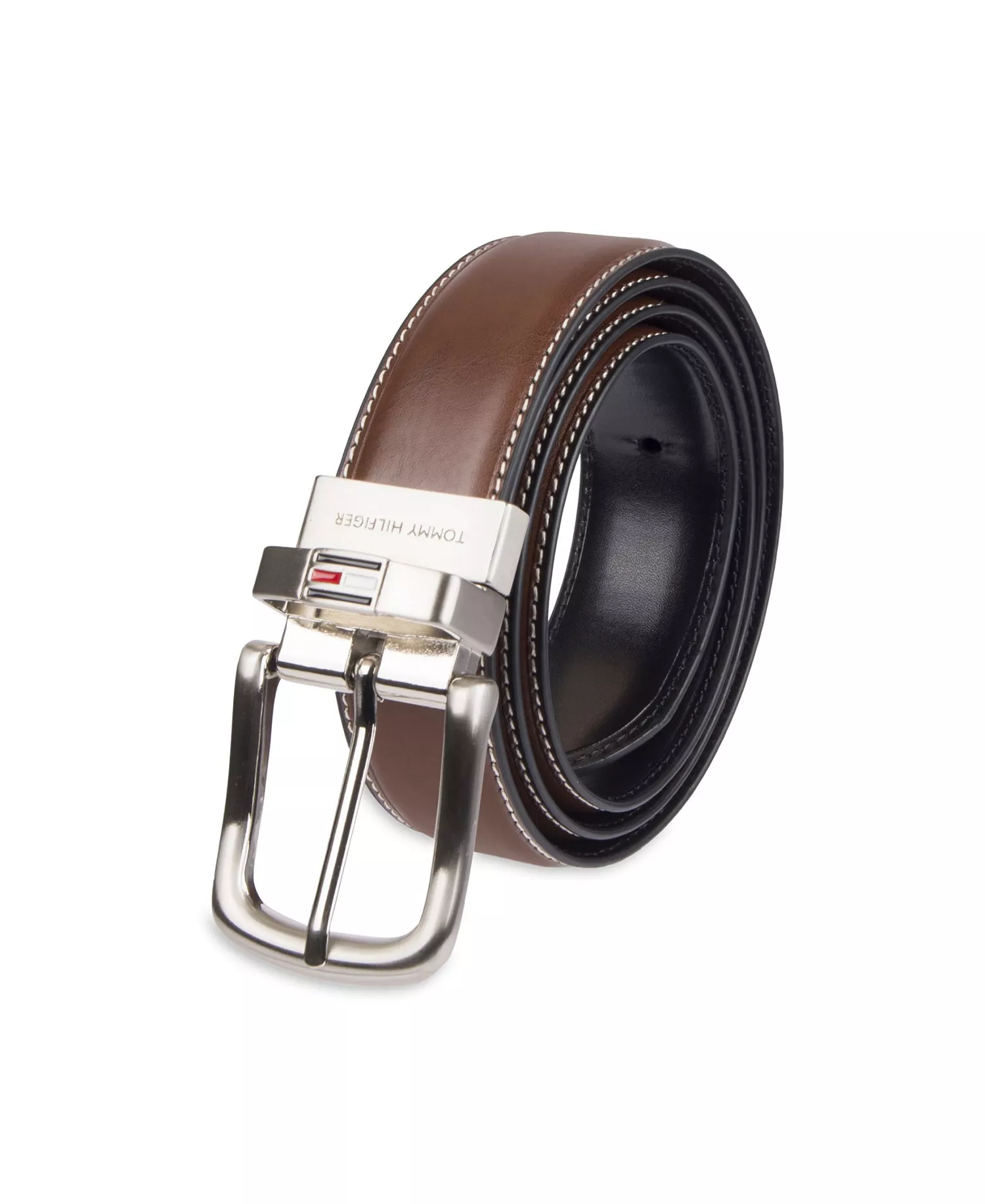 Leather Reversible Dress Men's Belt - Brown/Black - 30