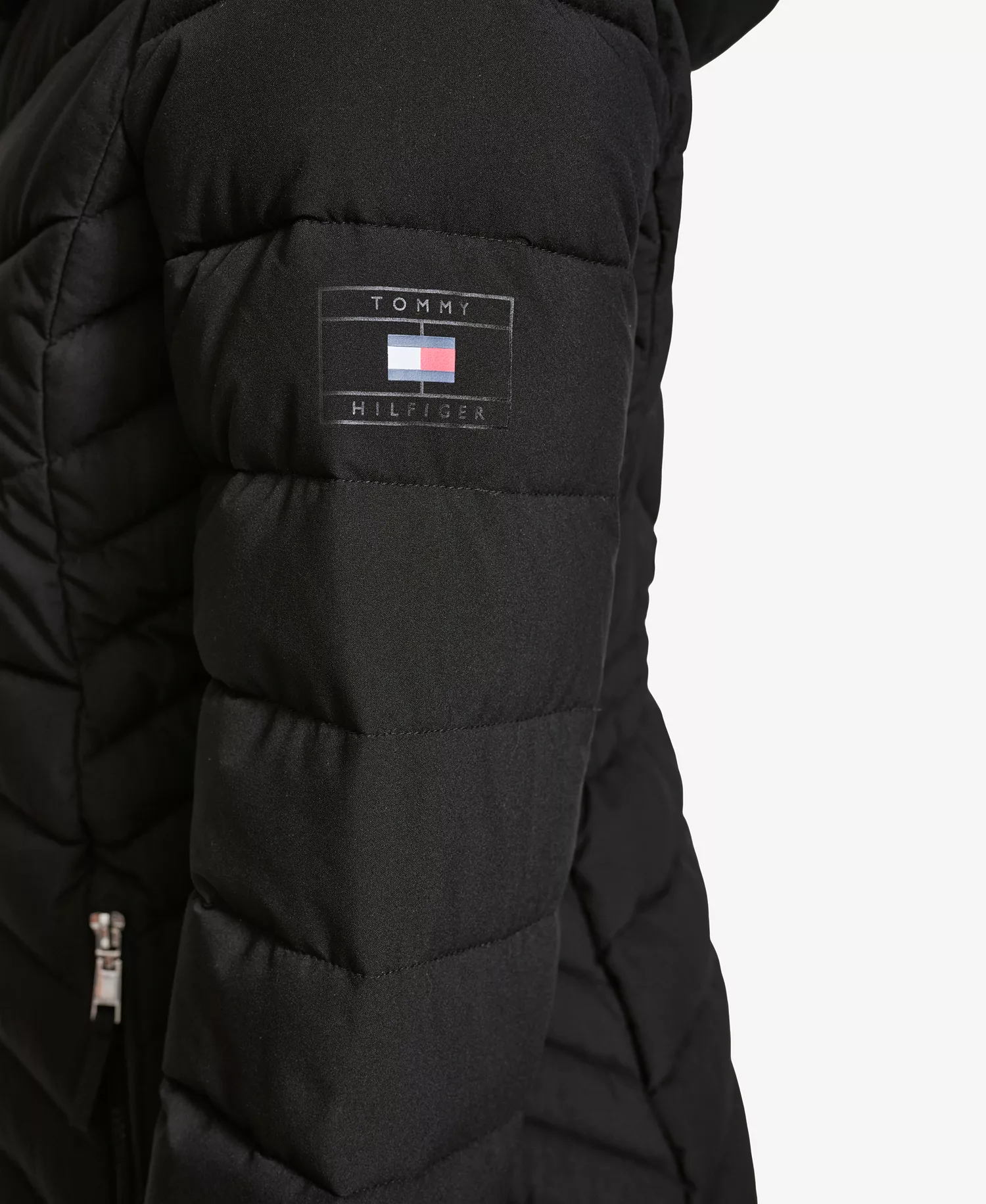 Women's Long-Sleeve Hooded Puffer Jacket - Black - L